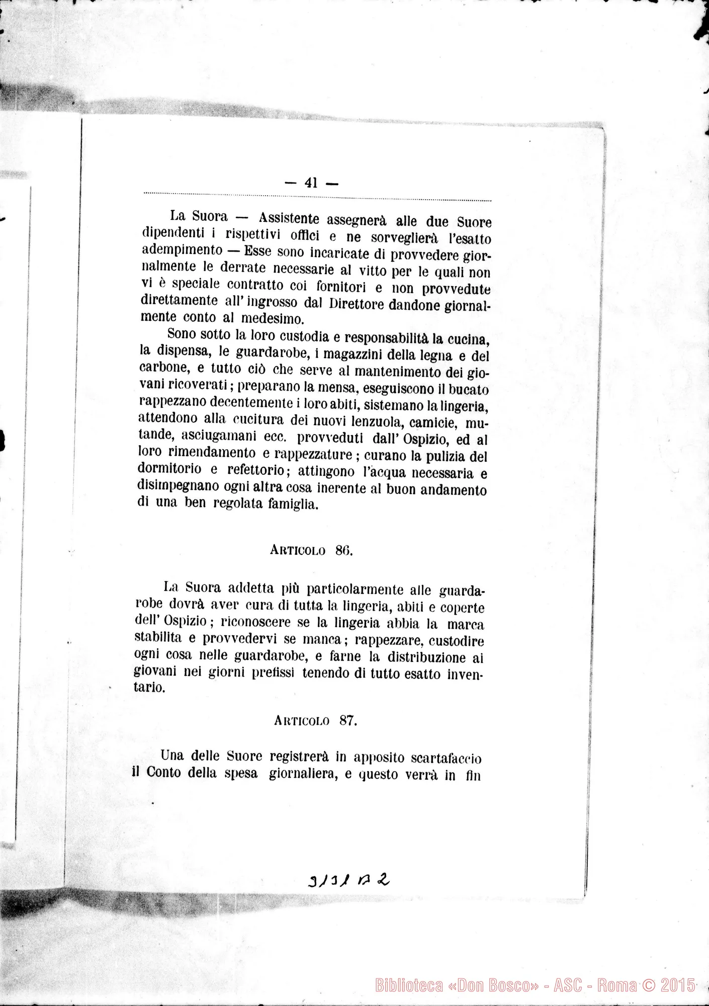 Fotogramma B 2 — Statuto Organico delTOspizio Gianotti. Stampato 1903