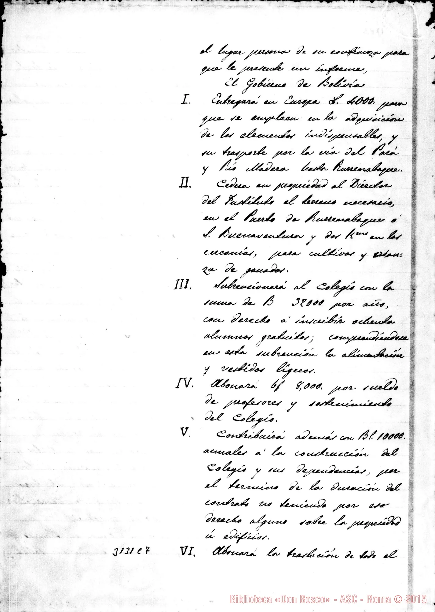 Fotogramma C 7 — S. Buenaventura: Progetto di Fondazione. Autogr. Rua C 9… S. Daniele del Friuli: D. Pietro Vidoni, coop. - D. Rua. San Daniele, 23-04-1891