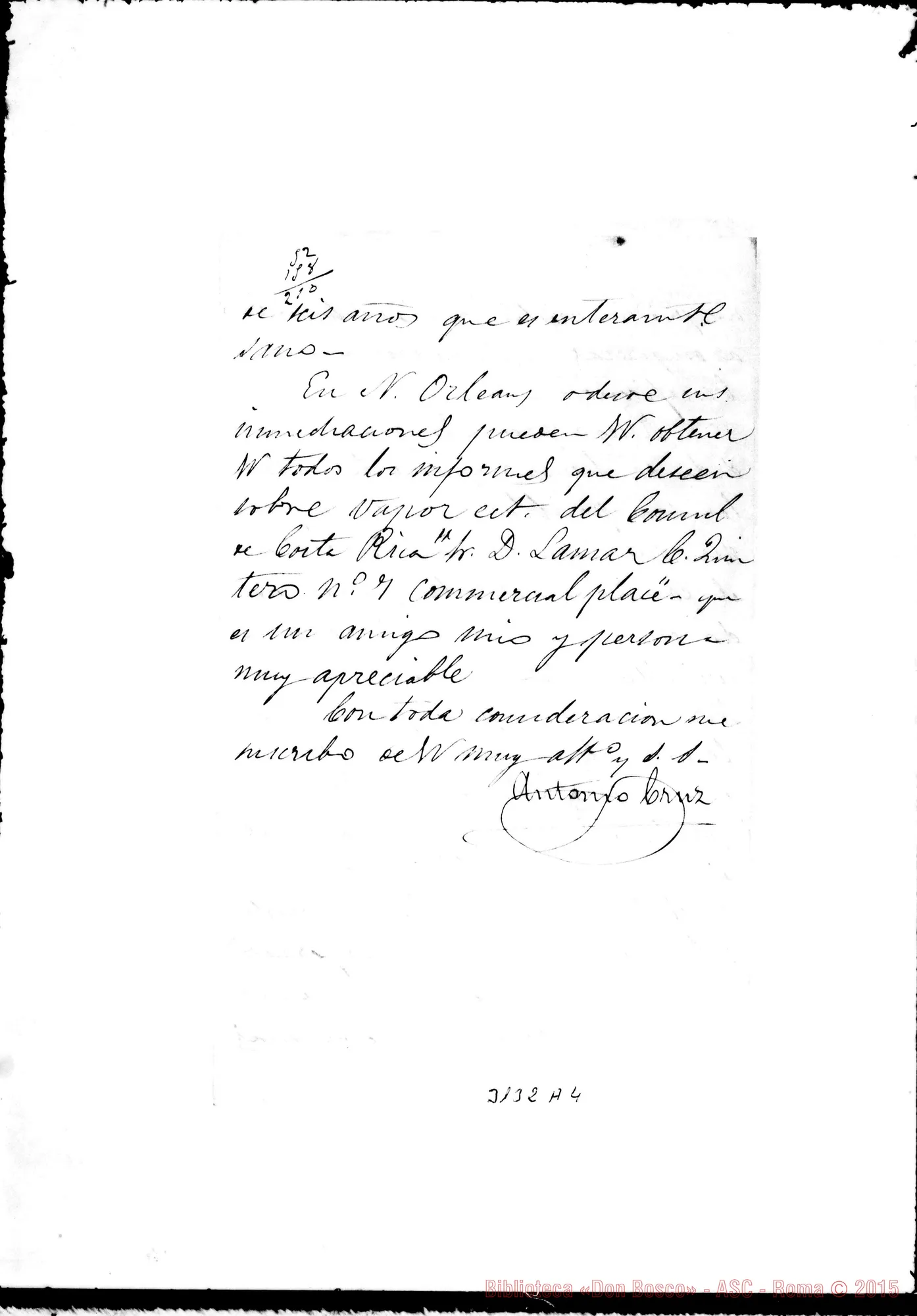Fotogramma A 4 — Antonio Cruz - Salesianos. San Josè, 18-03-1893