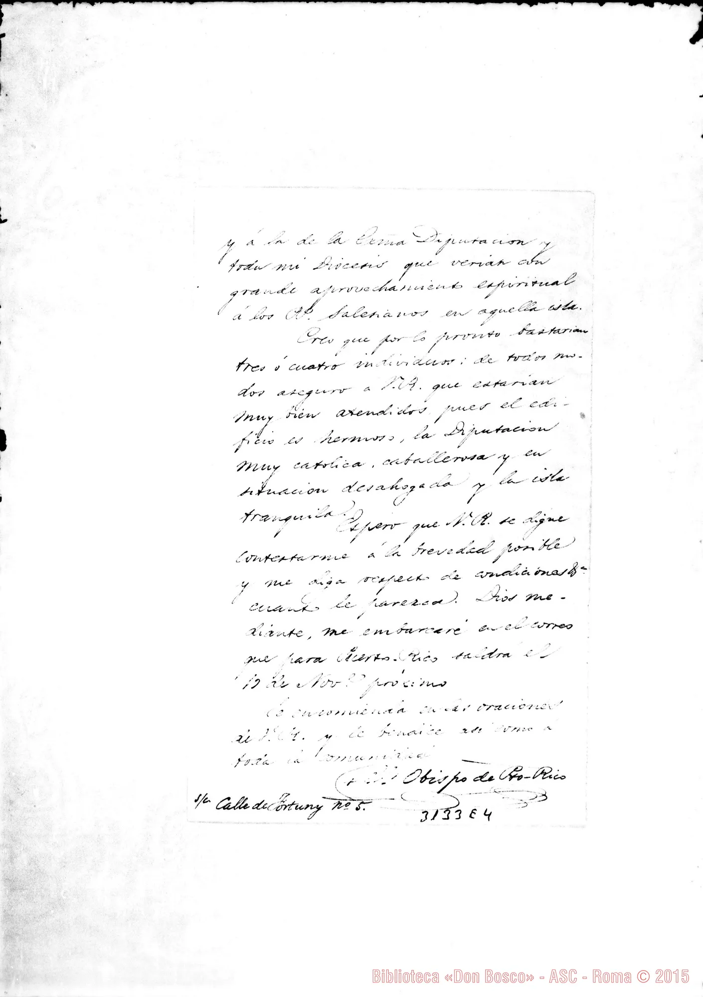Fotogramma E 4 — Giovanni A. Puig y Monserrat, vesc. di P.to Rico - D. Rua. Madrid, 6-10-1896