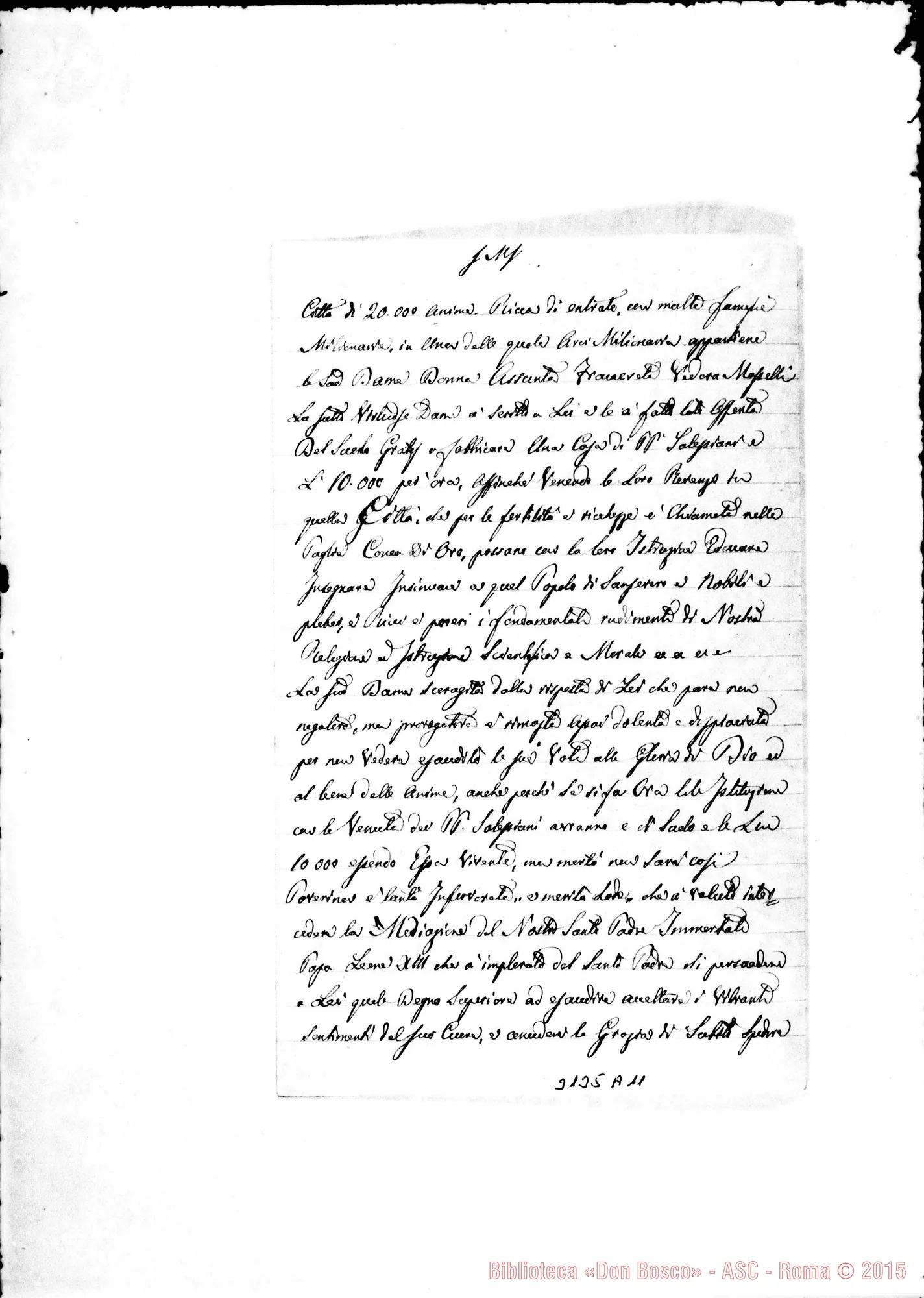 Fotogramma A 11 — Lettera A D. Rua da Napoli, il 12-12-1898. Autogr. Rua