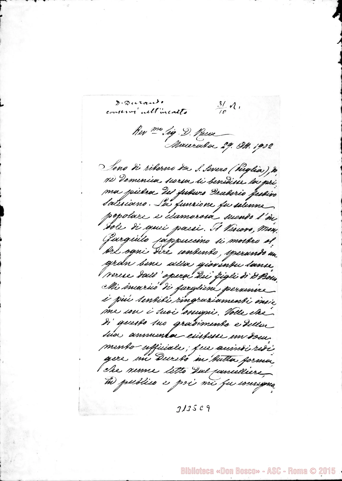 Fotogramma C 9 — D. Marenco - D. Rua. Macerata, 29-10-1902. Autogr. Rua