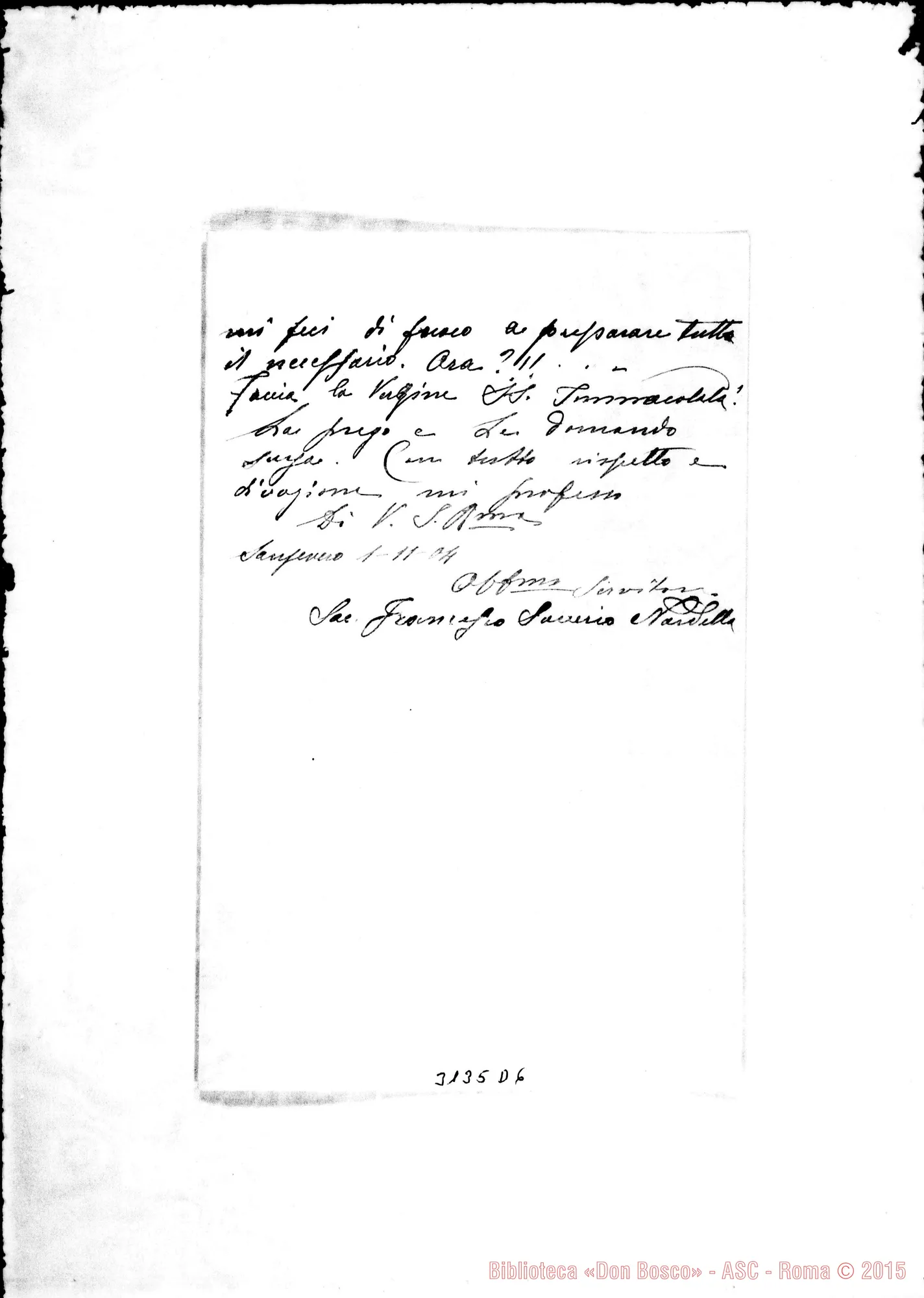 Fotogramma D 6 — Sac. Nardella Francesco Saverio - D. Rua. Sansevero, 1-11-1904