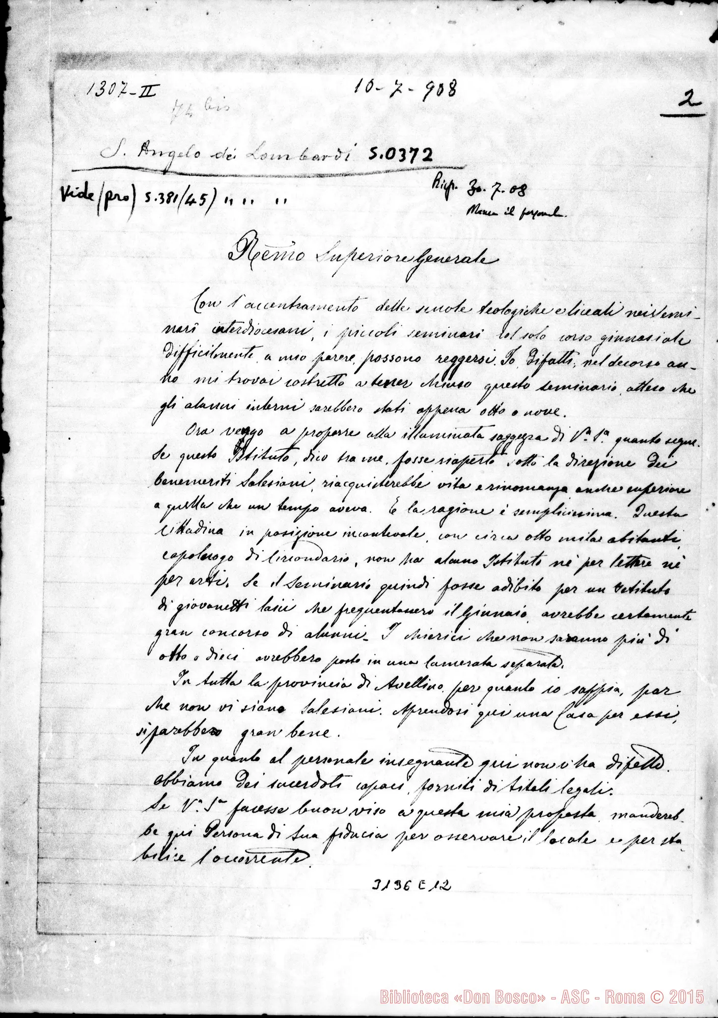 Fotogramma E 12 — Giulio Tommasi, vesc. - D. Rua, il 10-07-1908