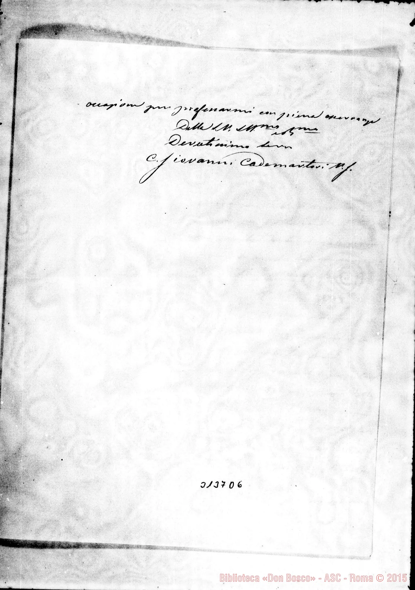Fotogramma D 6 — Santa Margherita: Giovanni C. - Rev.mo Signore. Chiavari (Vescovato), 30-03-1905