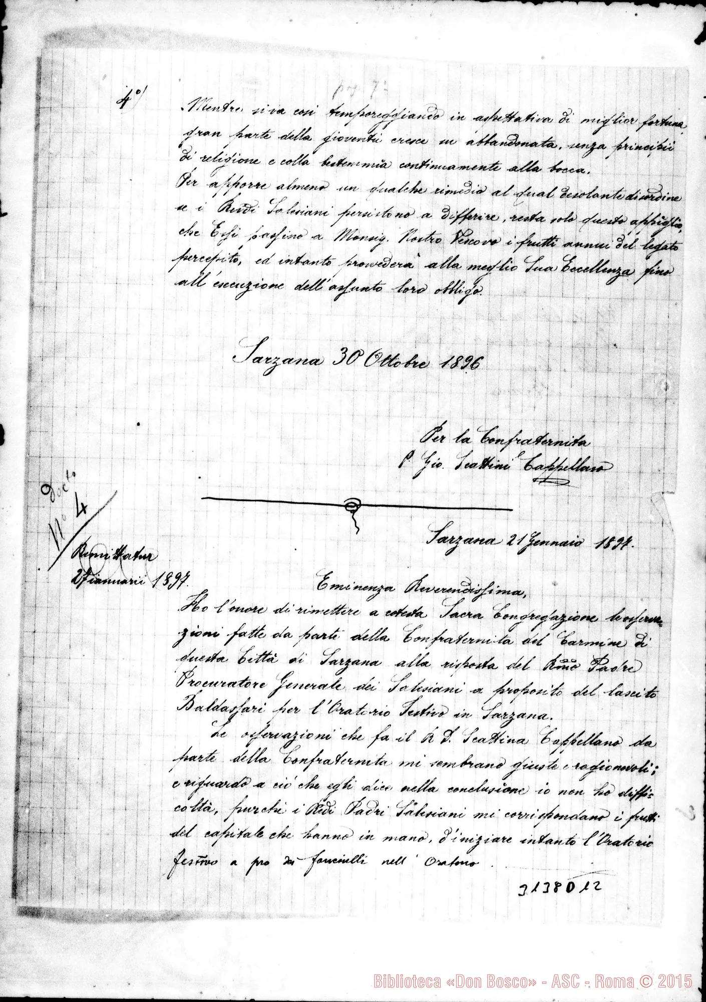 Fotogramma D 12 — Osservazioni sulla vertenza salesiana con la Confraternita