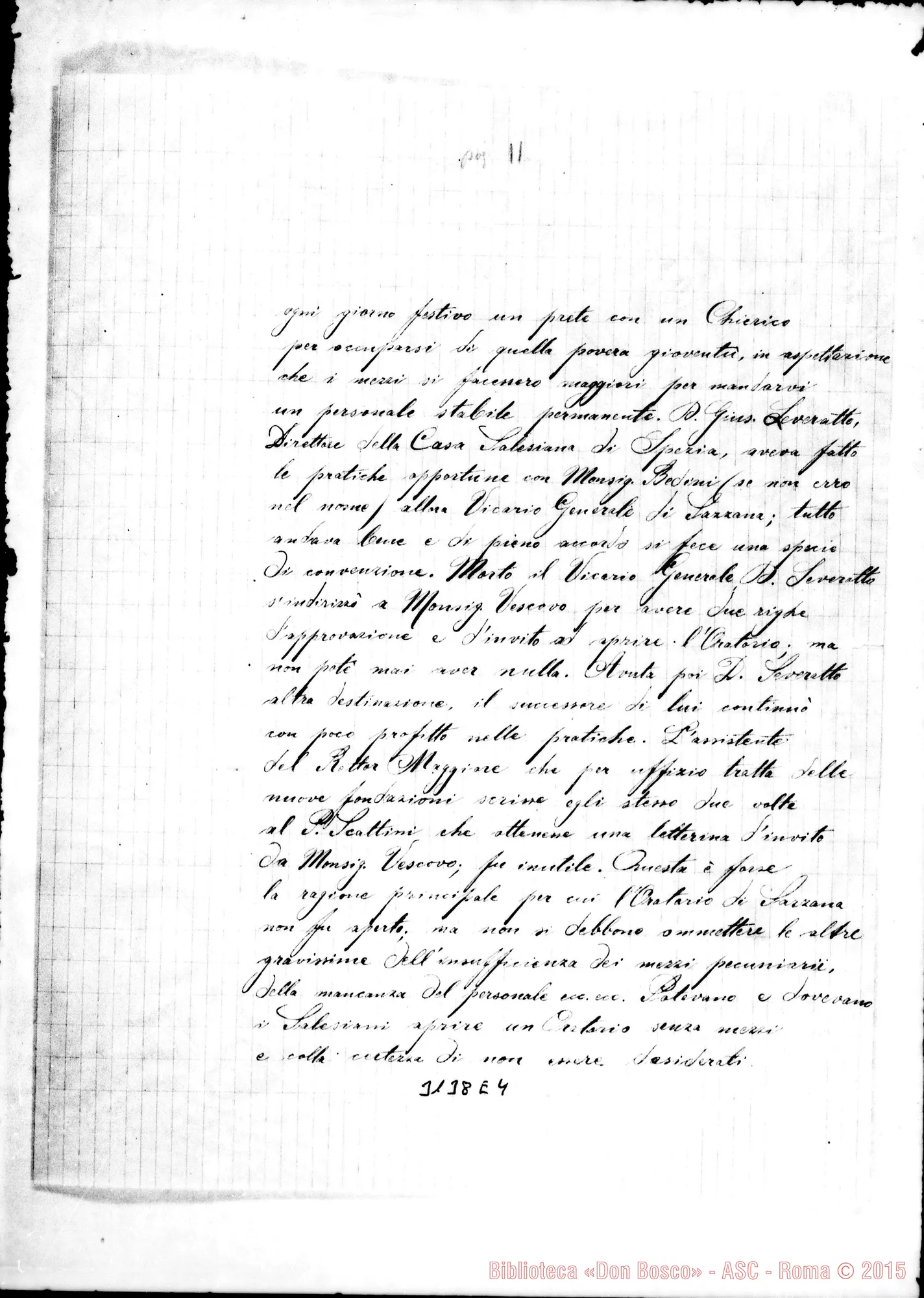 Fotogramma E 4 — D. Cagliero C. - Card. Prefetto Congr. dei W. E RR.. Roma, 10-03-1897. Copia