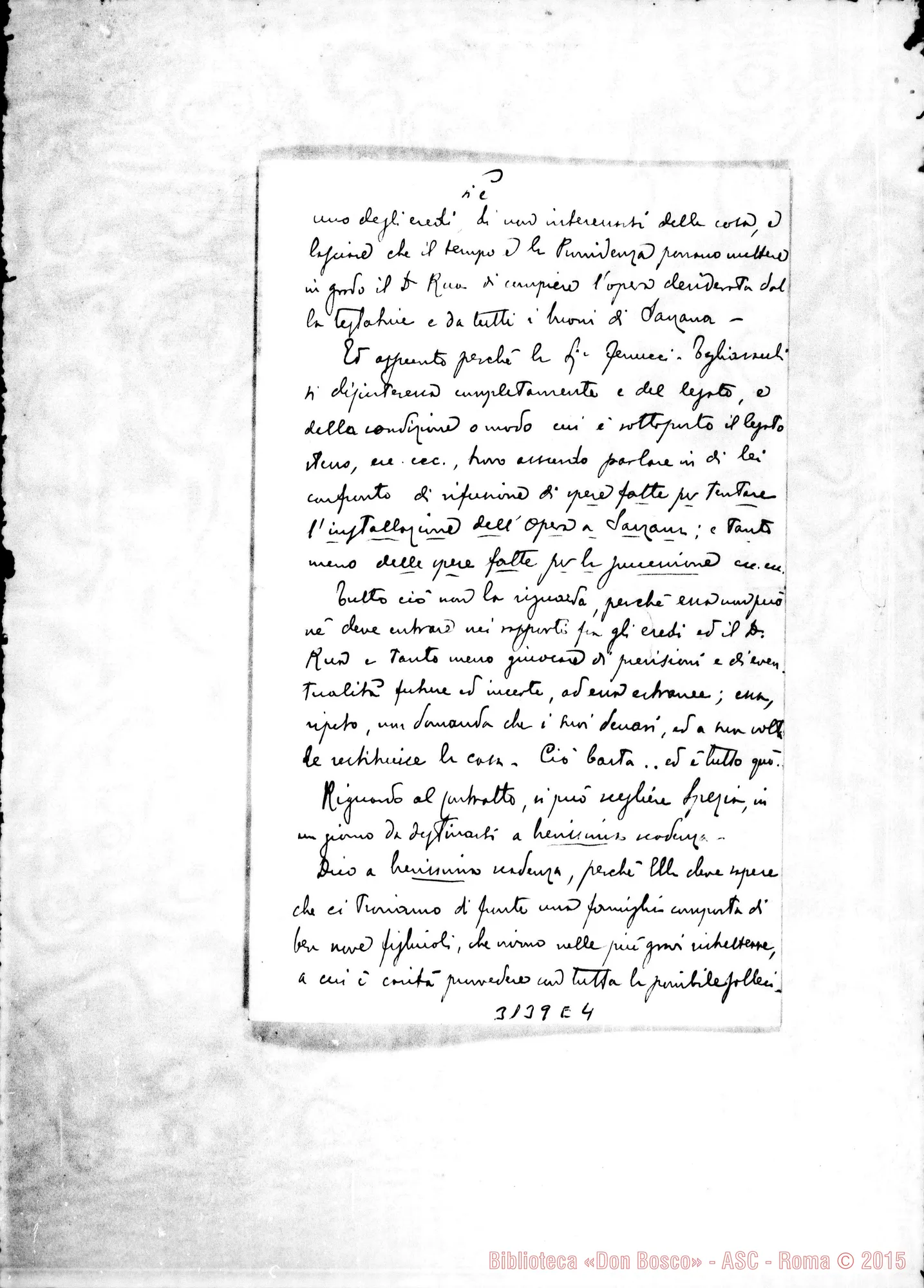Fotogramma E 4 — Avv. Umberto Bertolazzi - D. Rinaldi. Massa, 29-01-1904. Autogr. Rinaldi