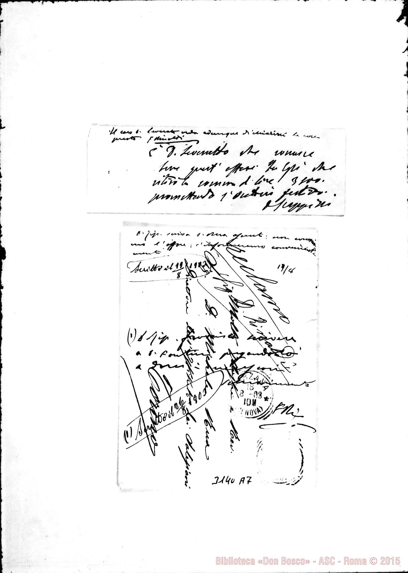 Fotogramma A 7 — Avv. Paolo Accorsi - Sig. Notaio. Sarzana, 11-11-1907. Autogr. Rinaldi