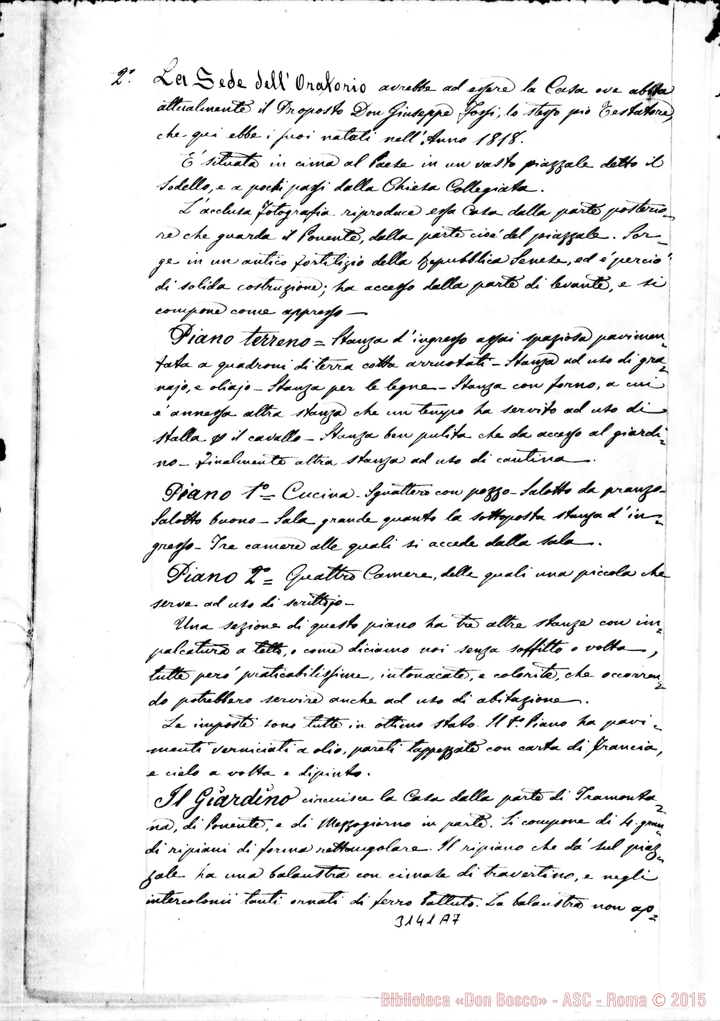 Fotogramma A 7 — Scrofiano: Can. Niccolò Piochi - D. Rua. Scrofiano, 8-06-1895