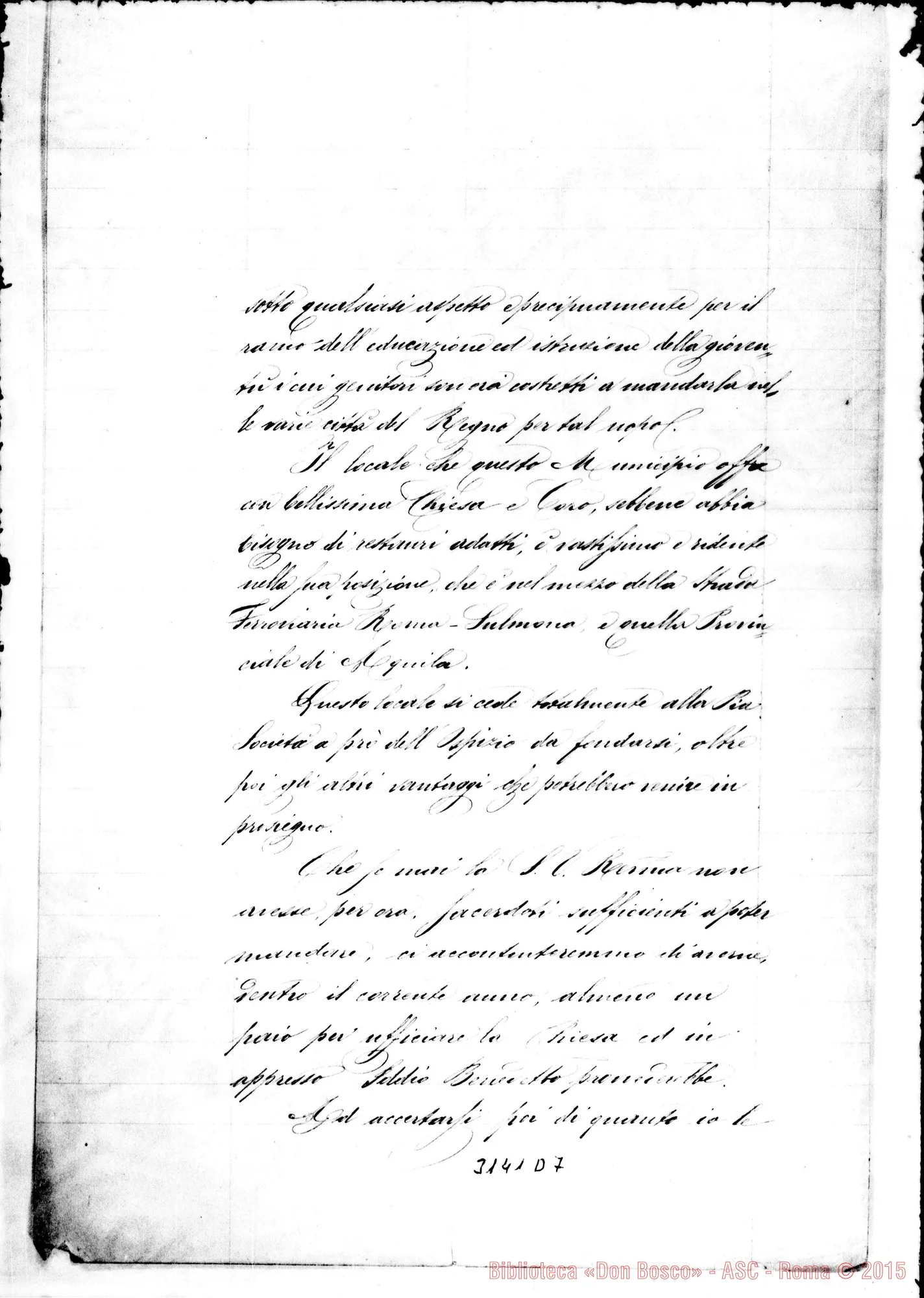 Fotogramma D 7 — Vincenzo de Giorgio Abate Curato - Sig.. Sgurgola, 28-01-1890