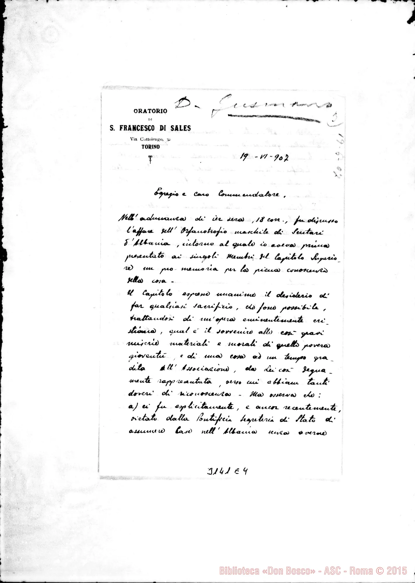 Fotogramma E 4 — D. Cerruti - Commendatore. Torino, 19-06-1907. Copia