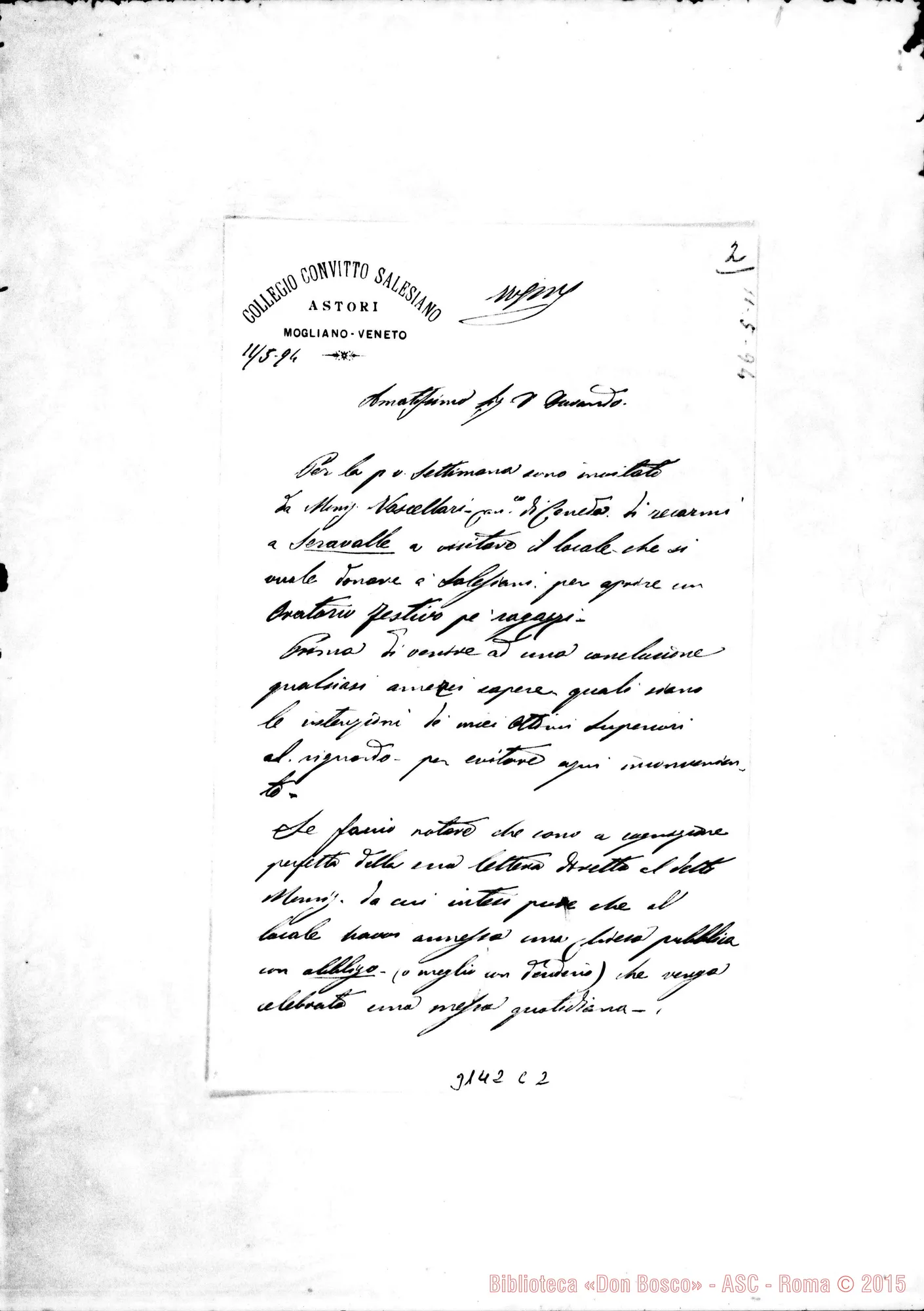 Fotogramma C 2 — D. Mosè Veronesi - D. Durando. Mogliano Veneto, 11-05-1894