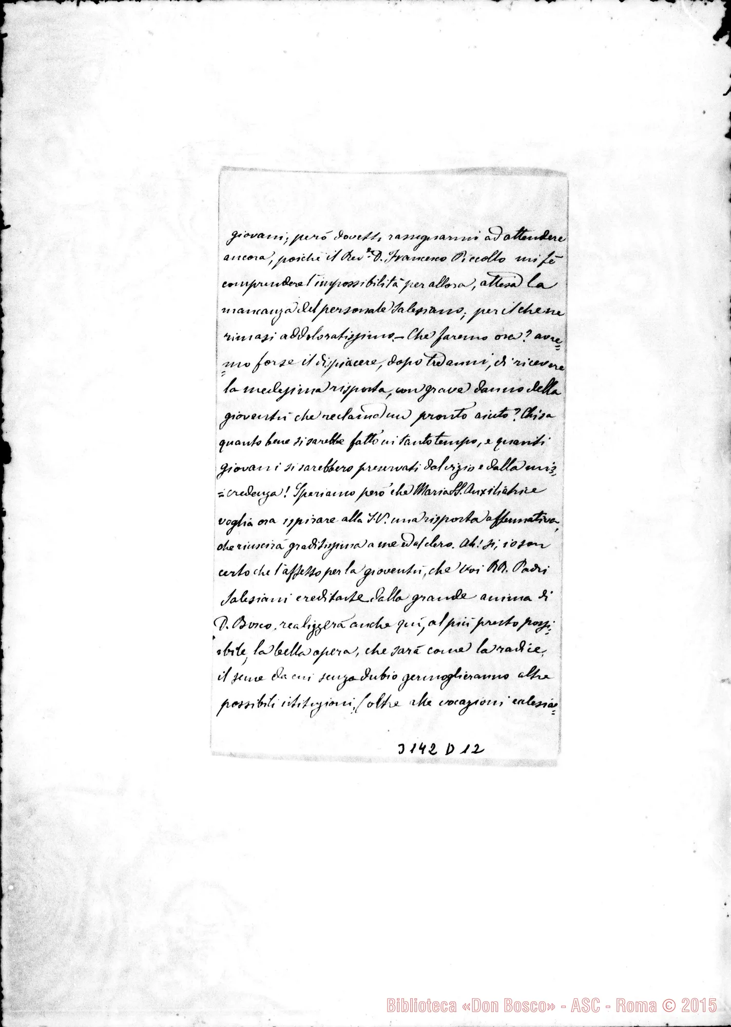 Fotogramma D 12 — Sicilia-Barcellona: Arciprete Gaetano - Rev.mo Signore. Barcellona, 10-06-1904