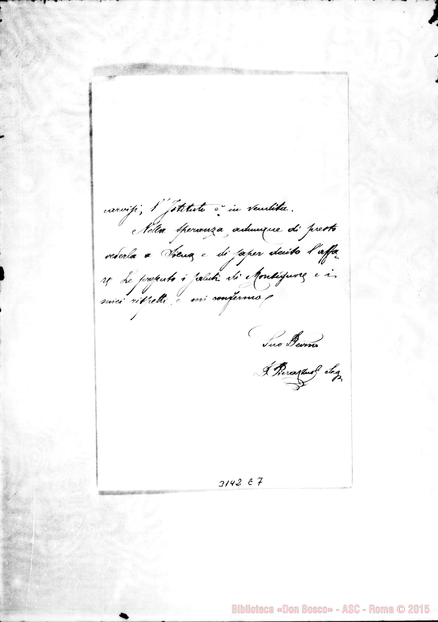 Fotogramma E 7 — Siena: Arcivescovo di Siena - D. Febraro Stefano. Siena, 26-11-1896