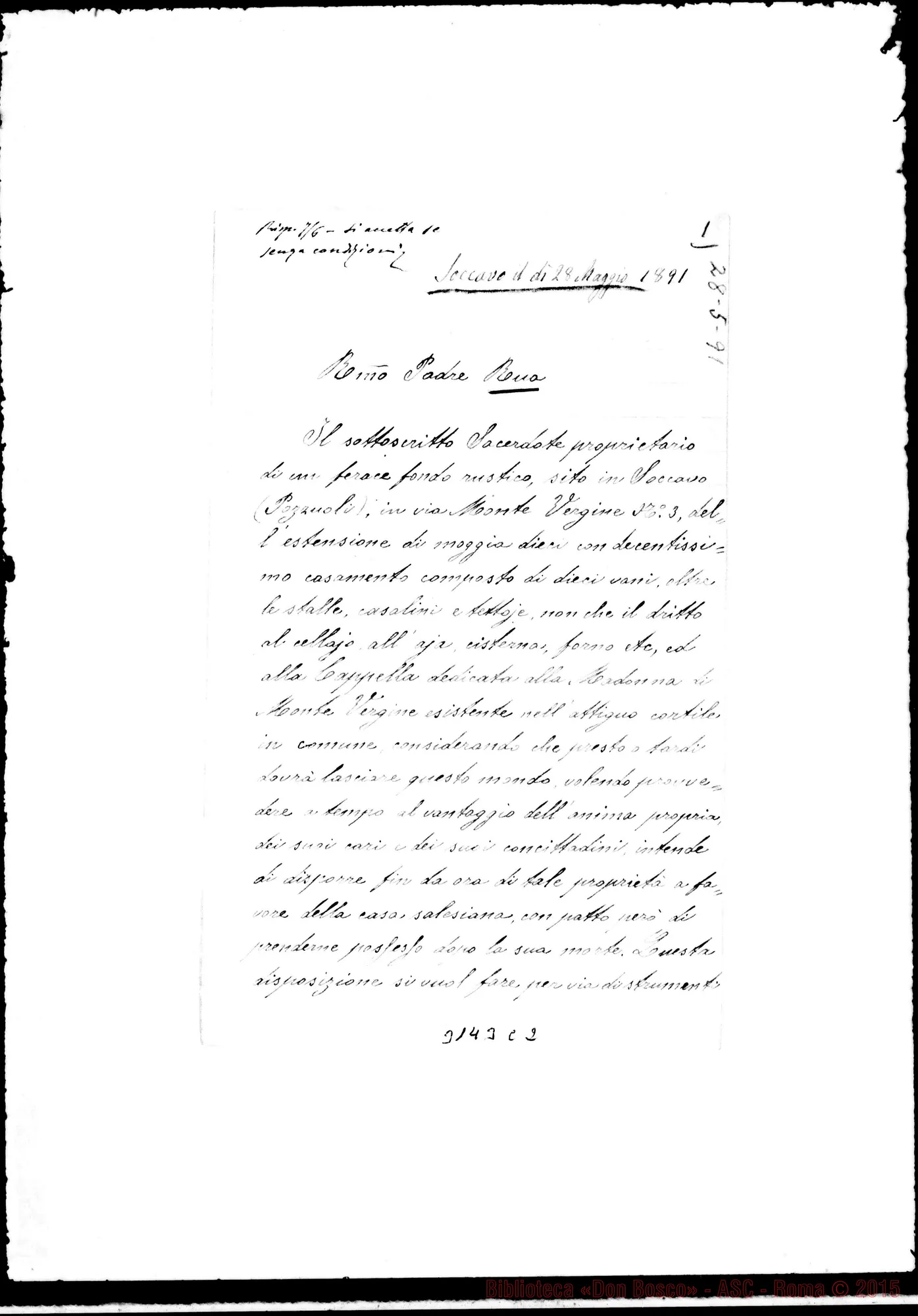Fotogramma C 2 — Soccavo: Sac. Morra Giacomo - D. Rua. Soccavo, 28-05-1891