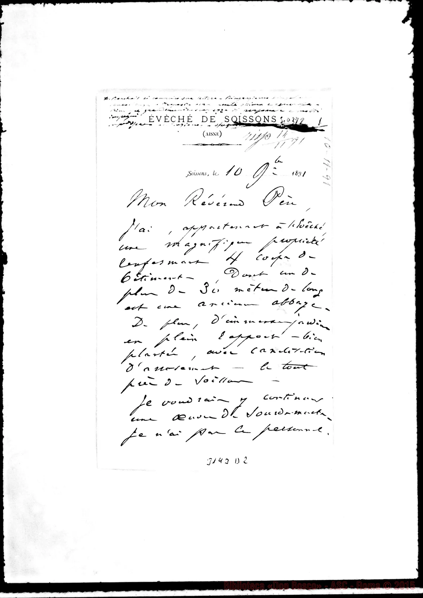 Fotogramma D 2 — Soisson: J.B.Teodoro Duval, vesc. di Soisson - Révérend Père, il 10-11-1891
