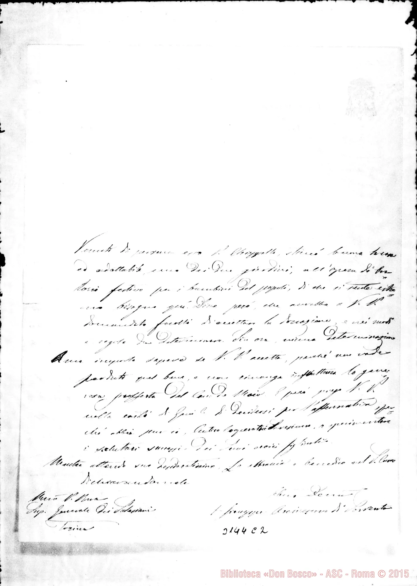Fotogramma C 2 — Sorrento: Giuseppe Giustiniani, arciv. di Sorrento - D. Rua, il 23-04-190
