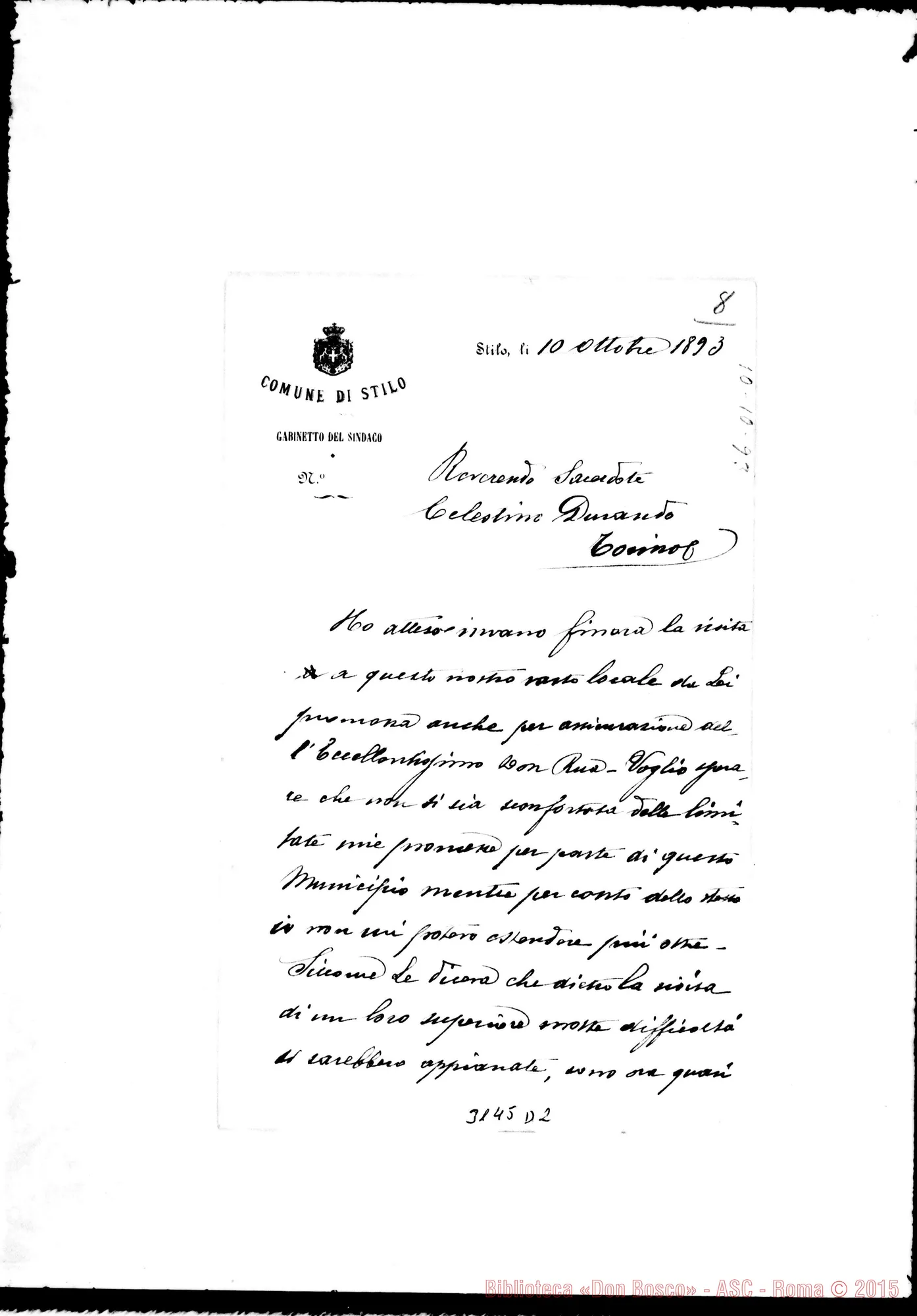 Fotogramma D 2 — Dott. Vincenzo Naimo - D. Durando. Stilo, 10-10-1893