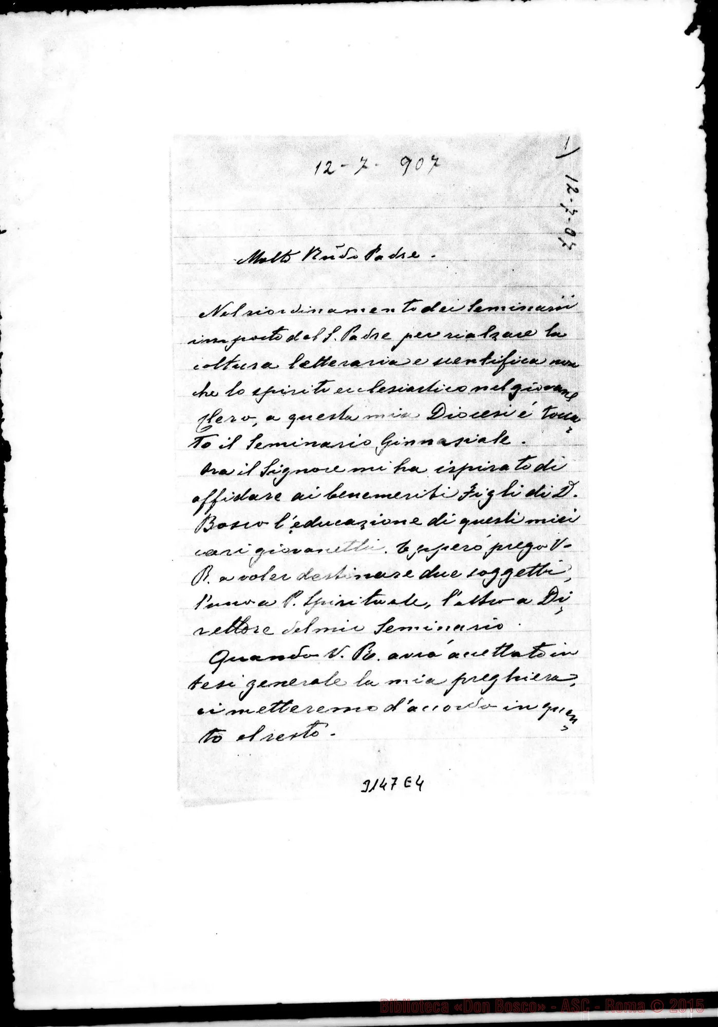 Fotogramma E 4 — Angelo Michele Iannachino, vesc. di Telese - D. Rua, il 12-07-1907