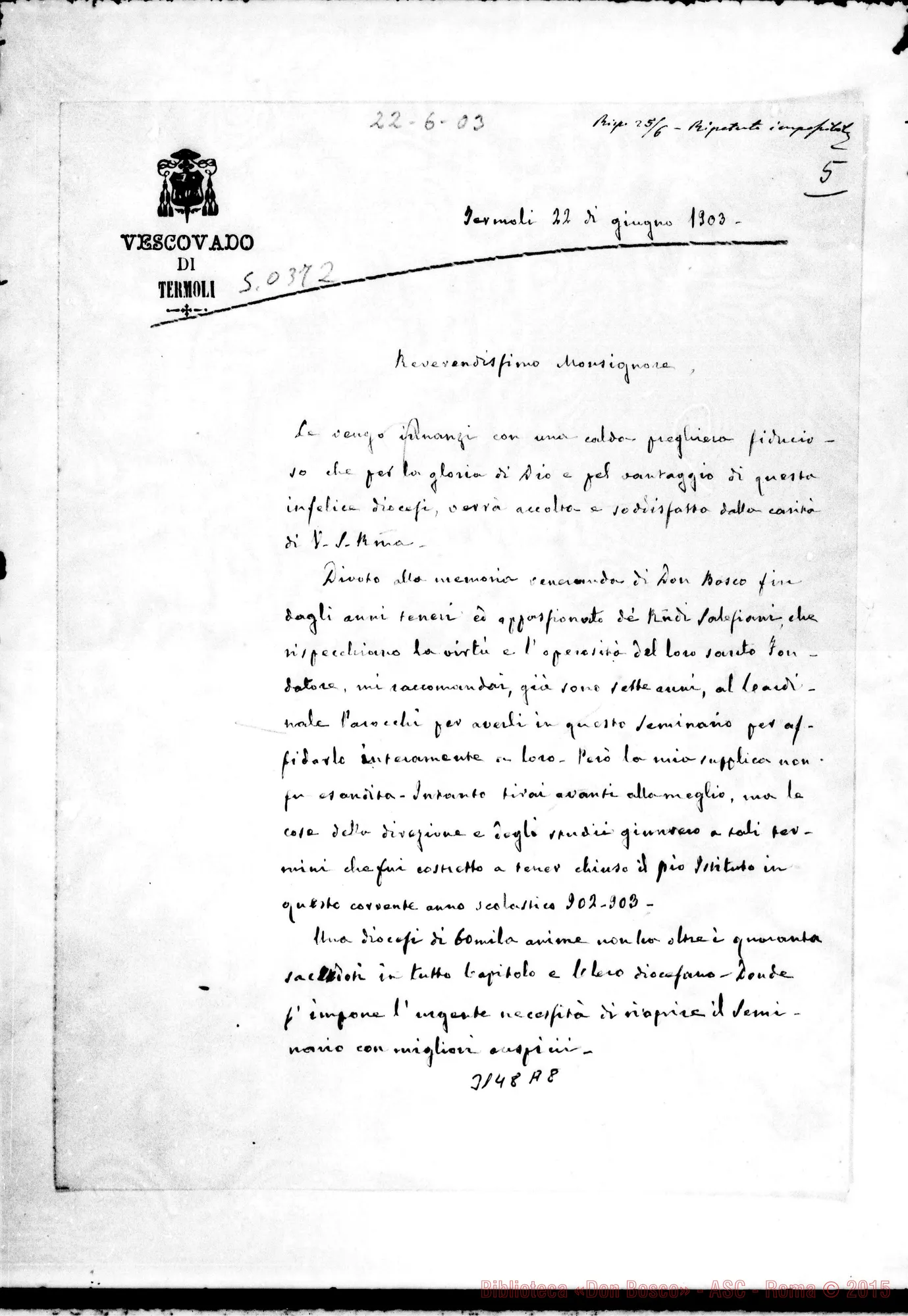 Fotogramma A 8 — Angelo Balzano, vesc. - Rev.mo Mons. Termoli, 22-06-1902