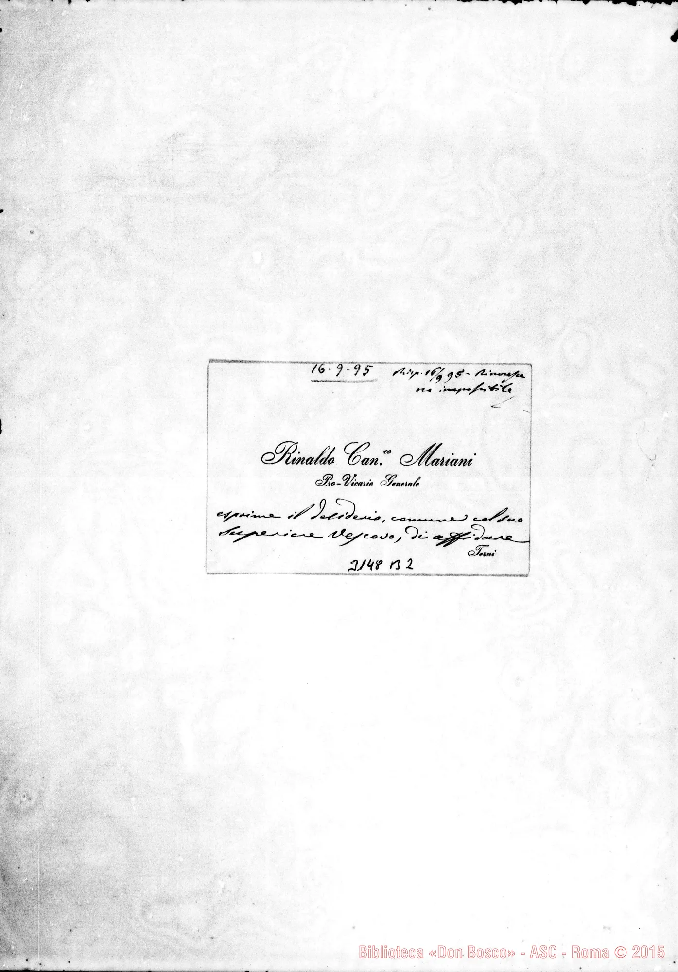 Fotogramma B 2 — Rinaldo Can. Mariani - Salesiani, il 16-09-1895