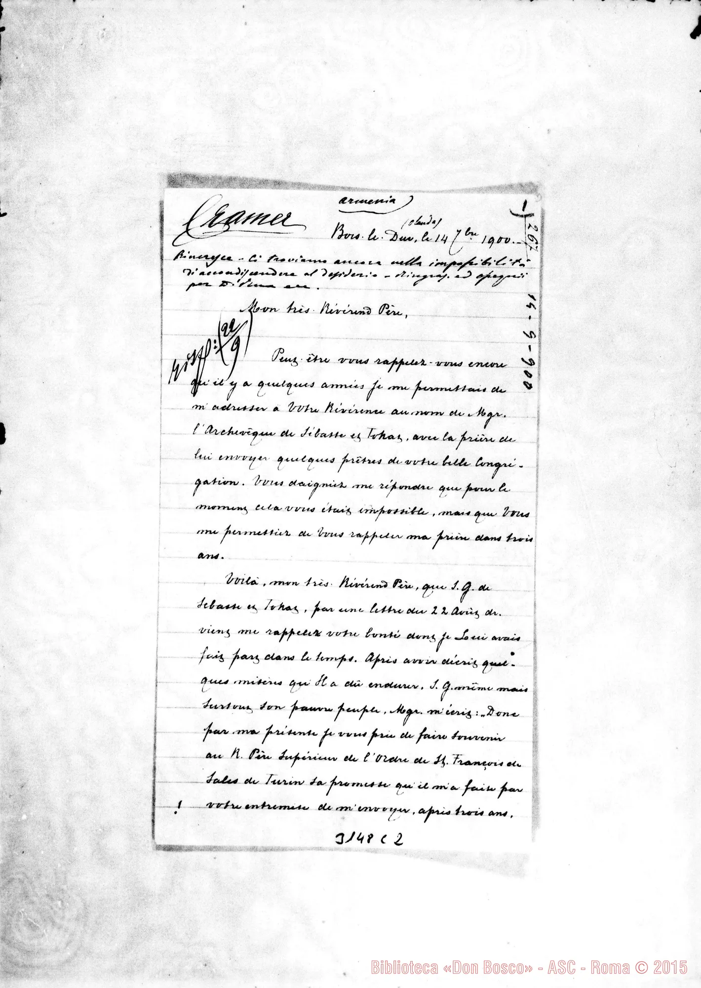 Fotogramma C 2 — Tokat (Armenia): Henry Cramer - Révérend Père. Bois le Due, 14-09-1900