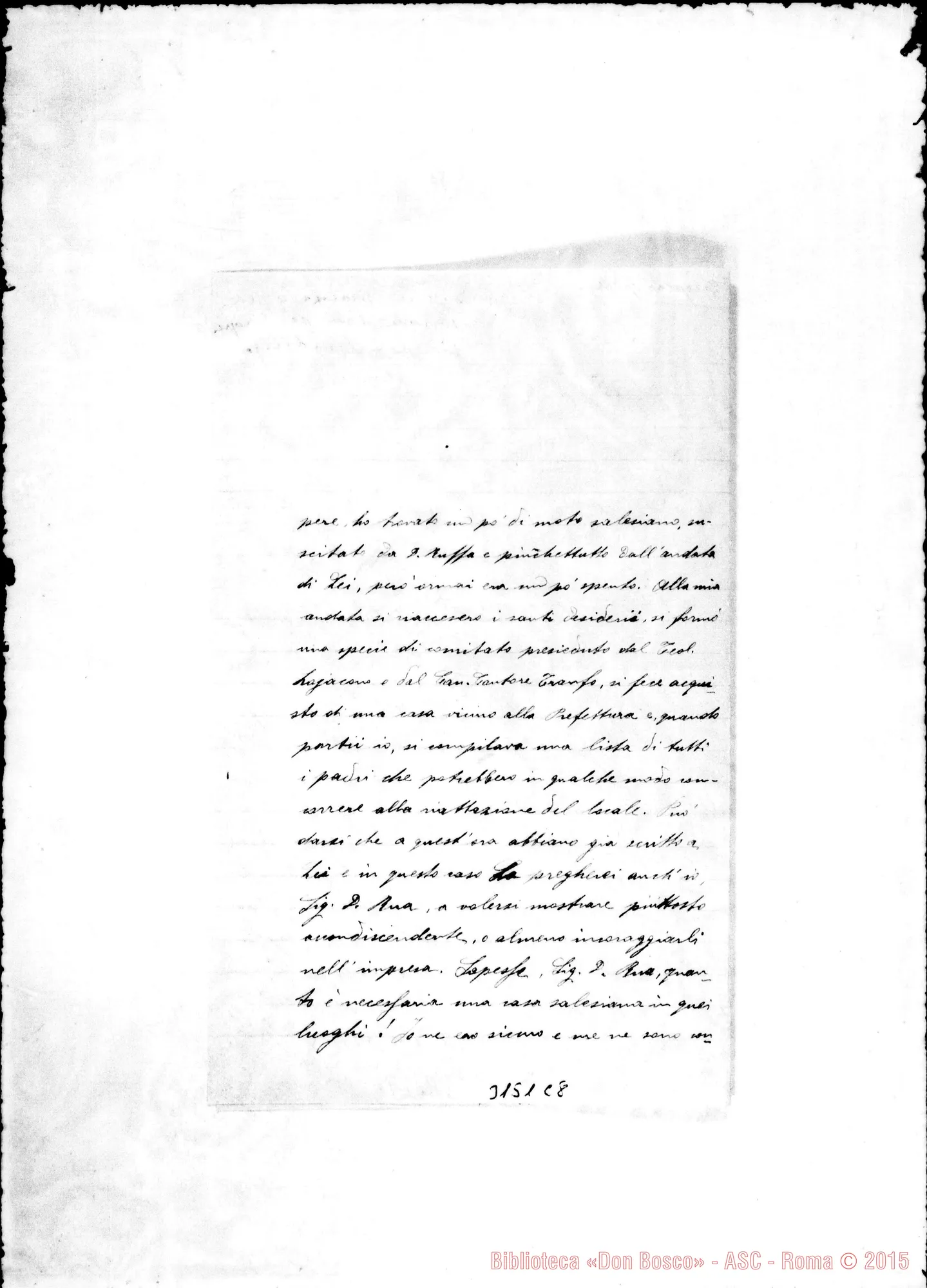 Fotogramma C 8 — A Don Rua, lettera incompleta. Autogr. Rua. Cfr. 3.144 D12