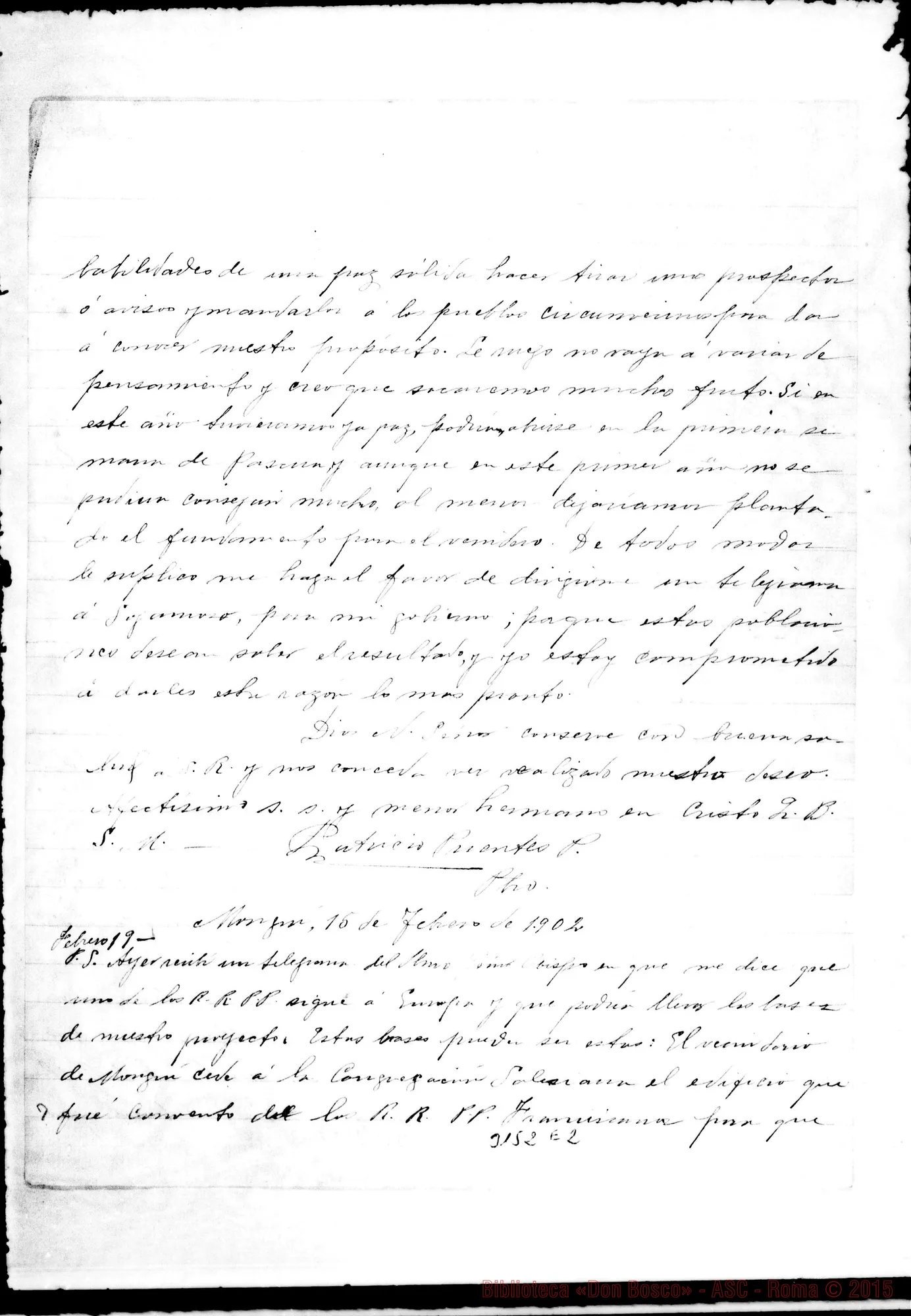 Fotogramma E 2 — Tunja: Patricio Parentes - Evasio Rabagliati, sac., il 15-02-1902