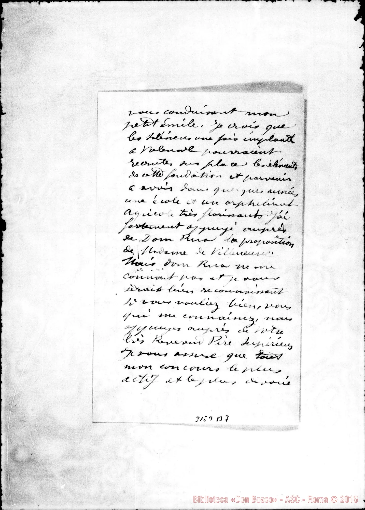Fotogramma B 7 — Parroco di Branet - Révérend Père. Branet, 6-12-1897. Autogr. Rua