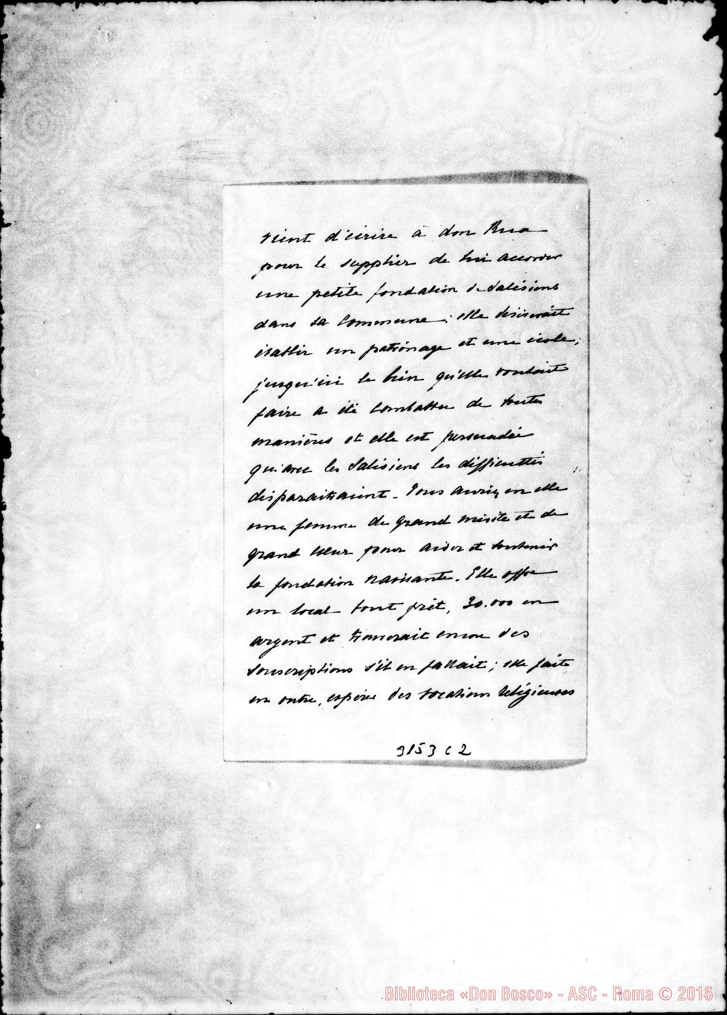 Fotogramma C 2 — Marquise de Villeneuve - Révérend Pére, il 15-12-1897. Autogr. Rua