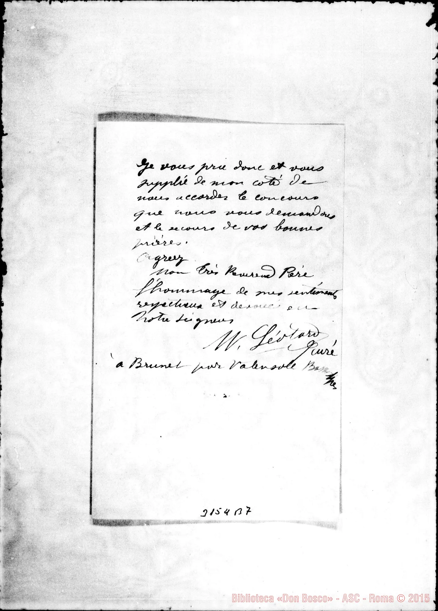 Fotogramma B 7 — M. Léotard, curé - Révérend Père. s.d.