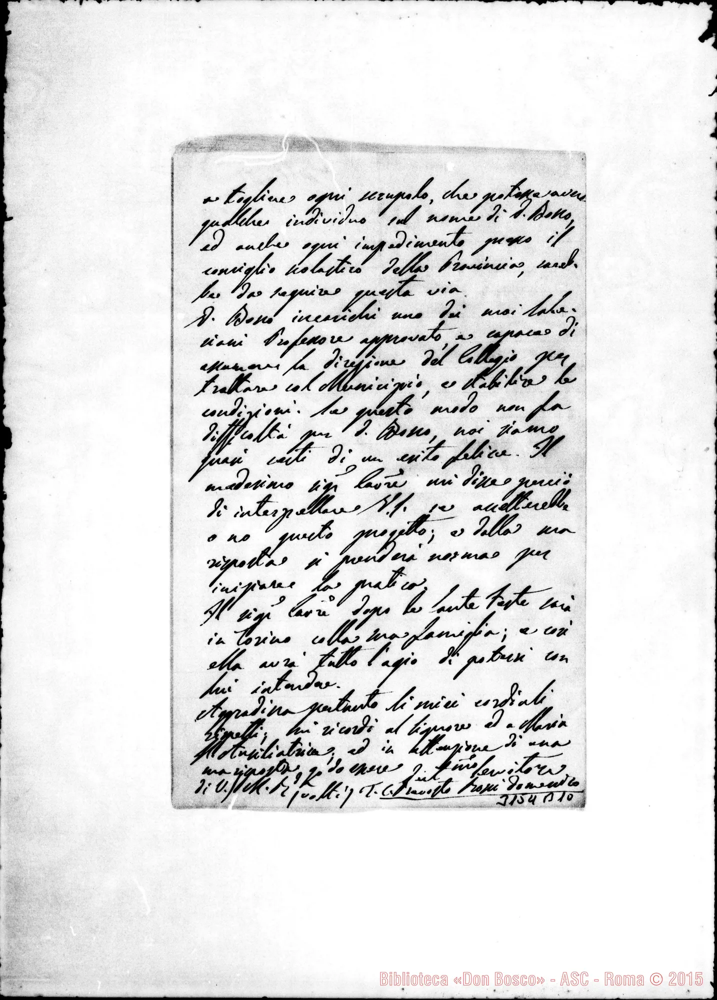 Fotogramma B 10 — Valenza: D. Domenico Rossi - Rev.do Sig.. Valenza, 12-12-1881