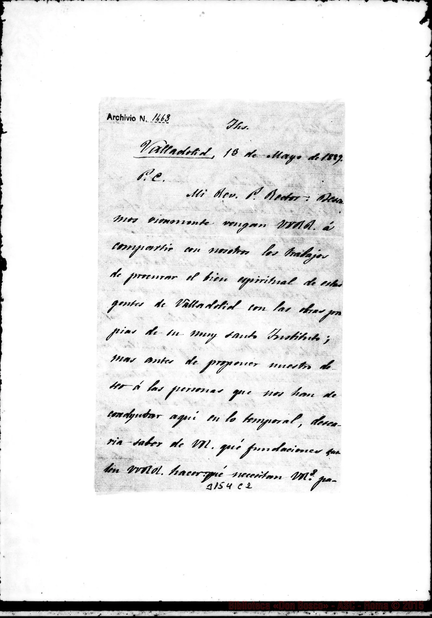 Fotogramma C 2 — Valladolid: D. Balbino Montin, S.J. - D. Rua. Valladolid, 13-05-1889