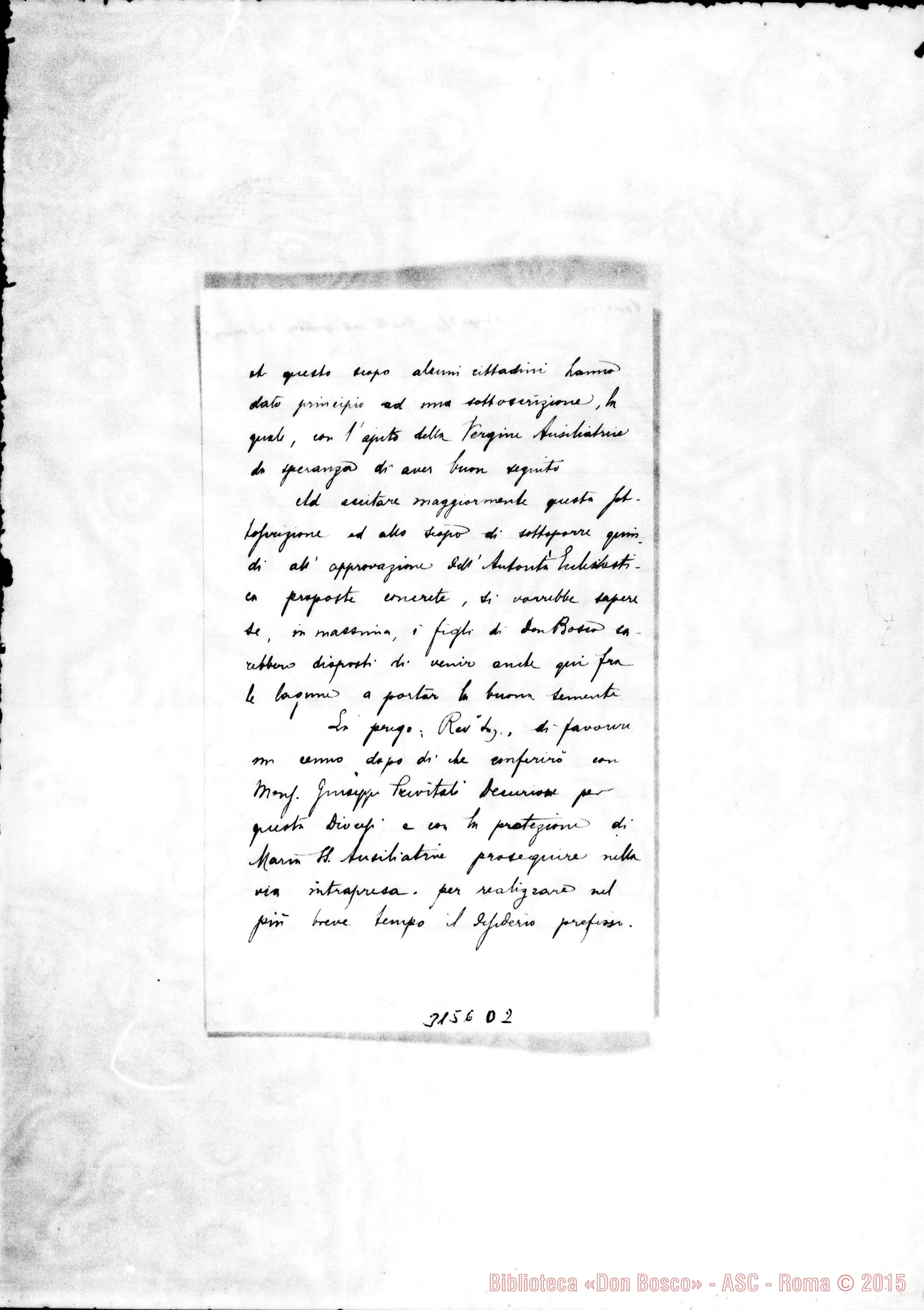 Fotogramma D 2 — Giov.Battista Tessari - Rev.mo Padre. Venezia, 29-10-1905