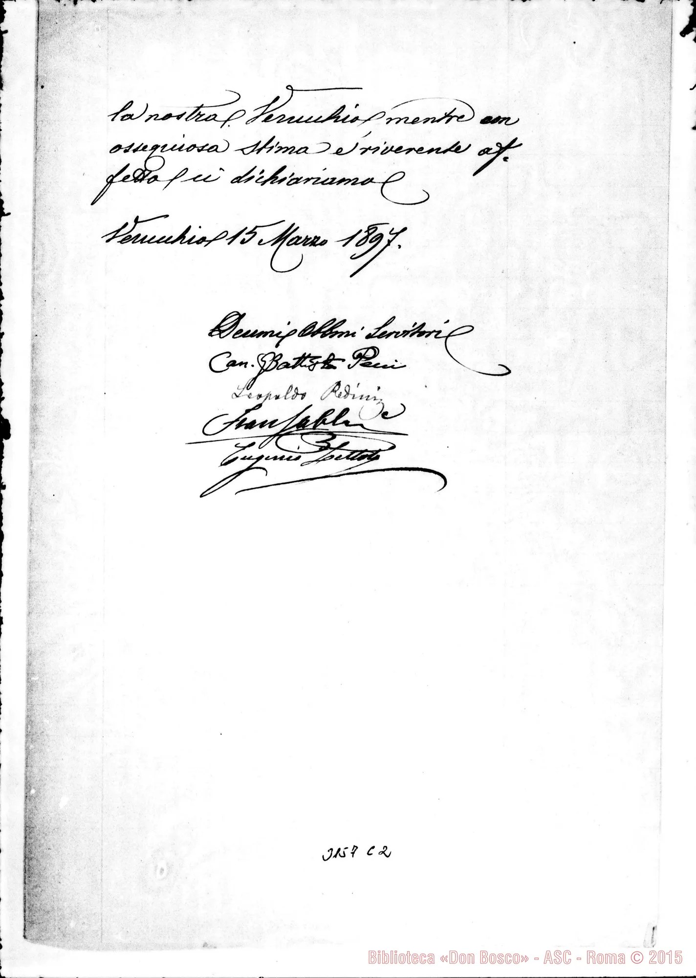 Fotogramma C 2 — G. Giuccioli - Rev.mo Padre. Foglizzo, 15-07-1897