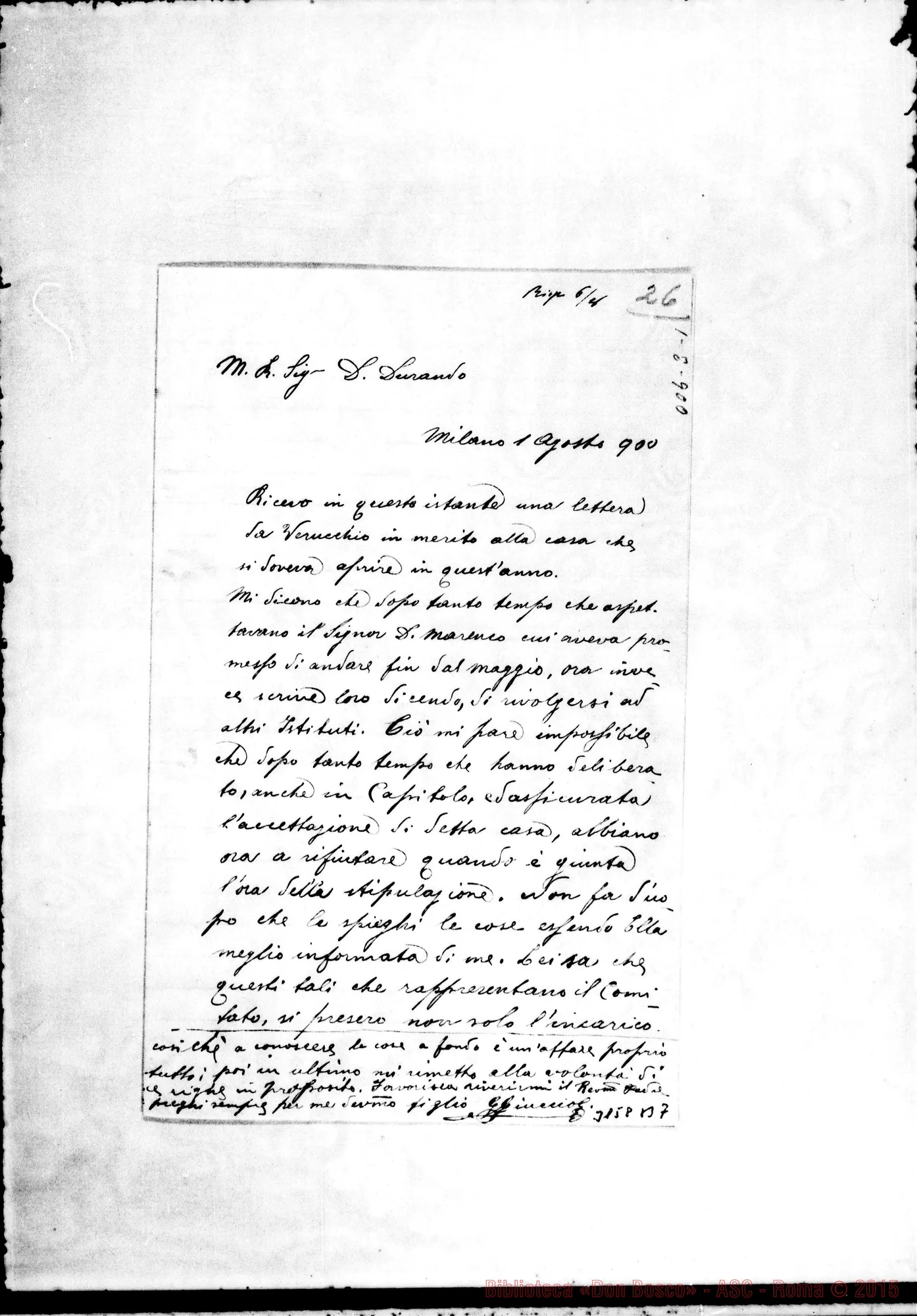 Fotogramma B 7 — Giuseppe Giuccioli - D. Durando. Milano, 1-08-1900