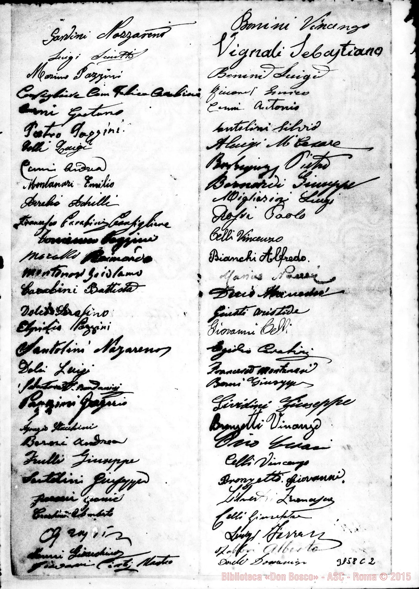Fotogramma C 2 — Lettera A D. Rua con due fogli di firme. Verucchio, 18-08-1900