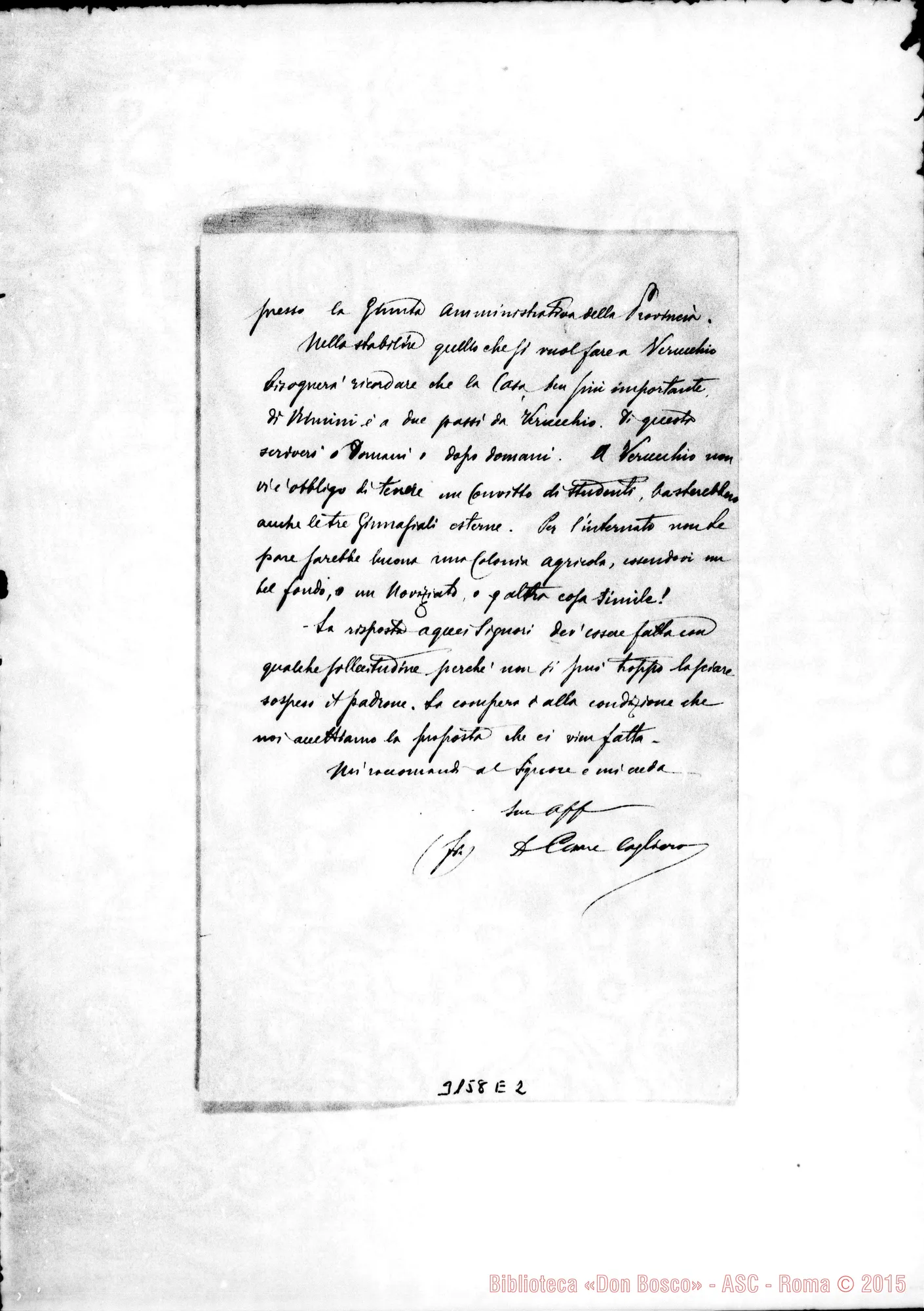 Fotogramma E 2 — D. Cagliero Cesare - D. Durando. Roma, 26-06-1897