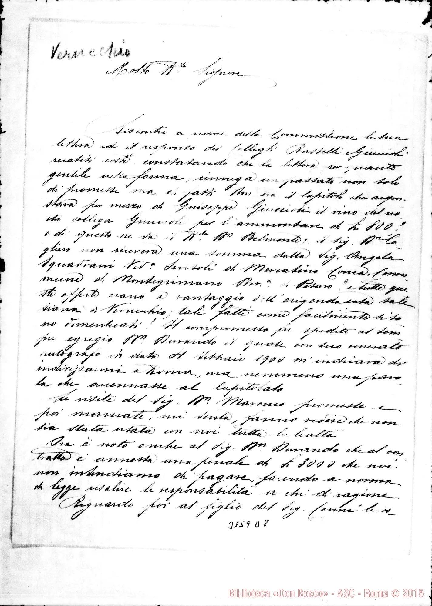 Fotogramma D 8 — Gregorio Beliucci - Rev.do Sig.. Verucchio, 16-08-1900