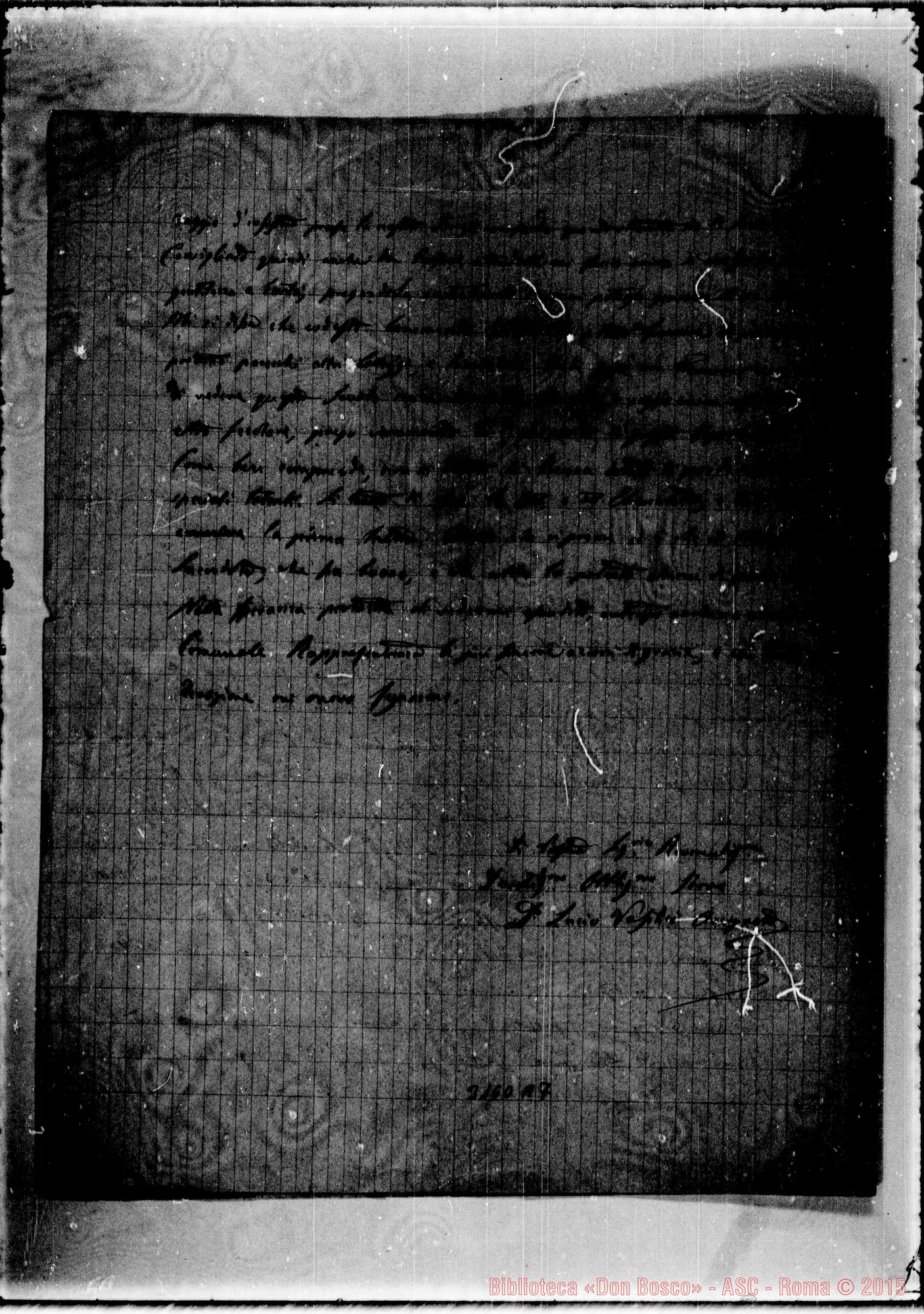 Fotogramma A 7 — Vidor: D. Lucio V., arciprete - Rev.mo Sig.. Vidor, 2-12-1888. Autogr. Rua