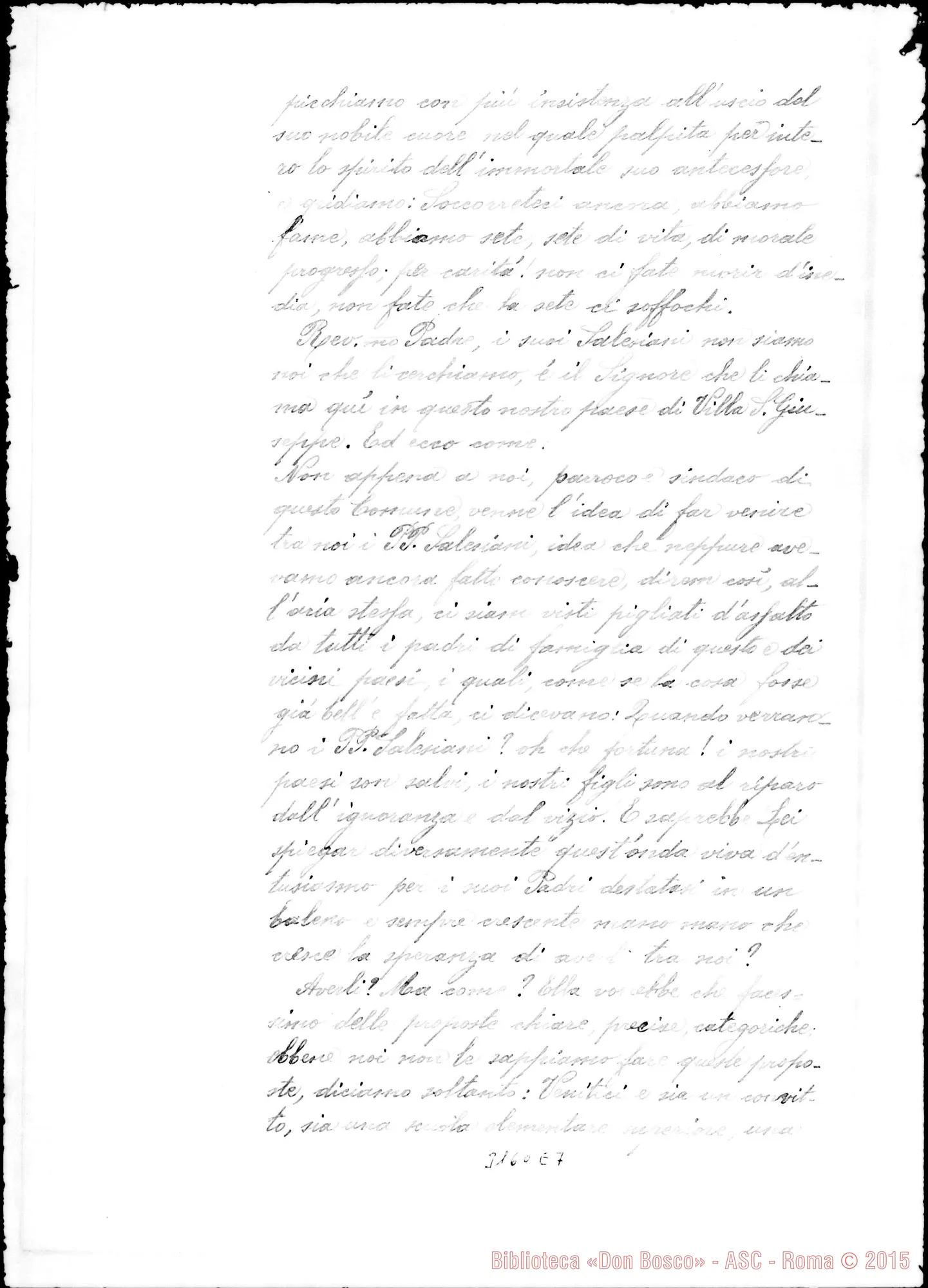Fotogramma E 7 — Villa S. Giuseppe: D. Giuseppe Pizzimenti, parroco - D. Rua, il 5-06-1906. Autogr. Rua