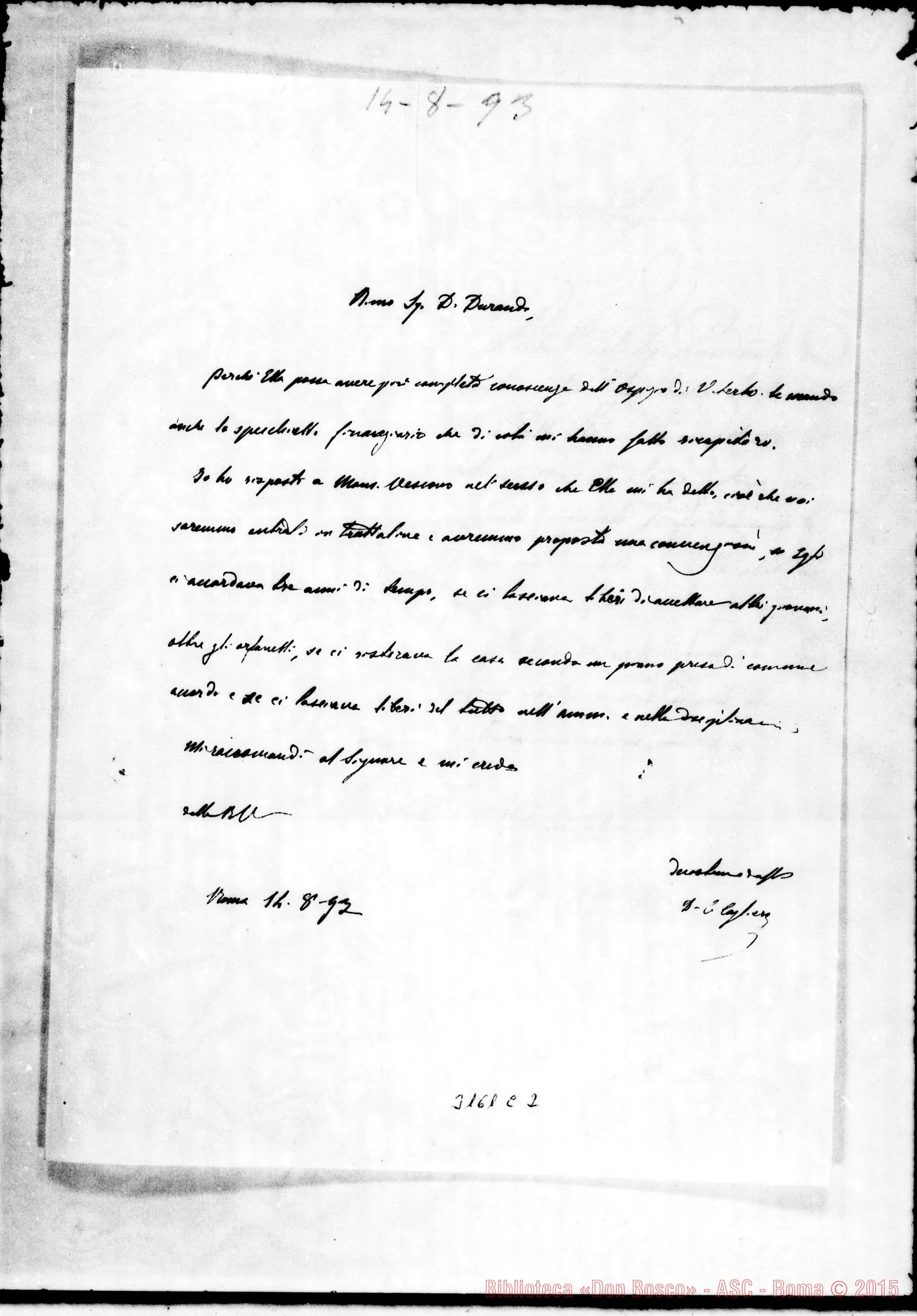 Fotogramma C 2 — Curia di Viterbo - D. Cagliero C.. D. Cagliero C. - D. Durando C.. Lug.1893