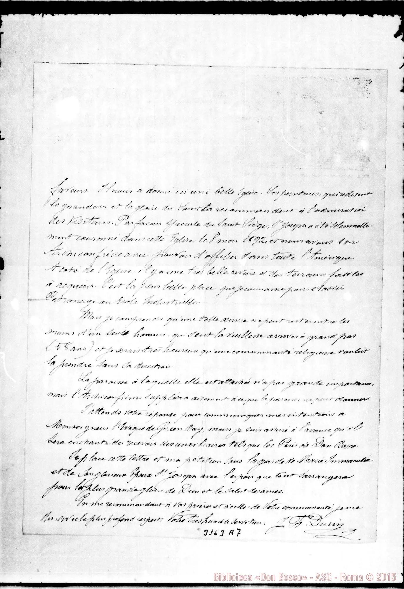 Fotogramma A 7 — West de Pere: J. Durin - D. Rua. West de Pere, 27-11-1893. Autogr. Rua