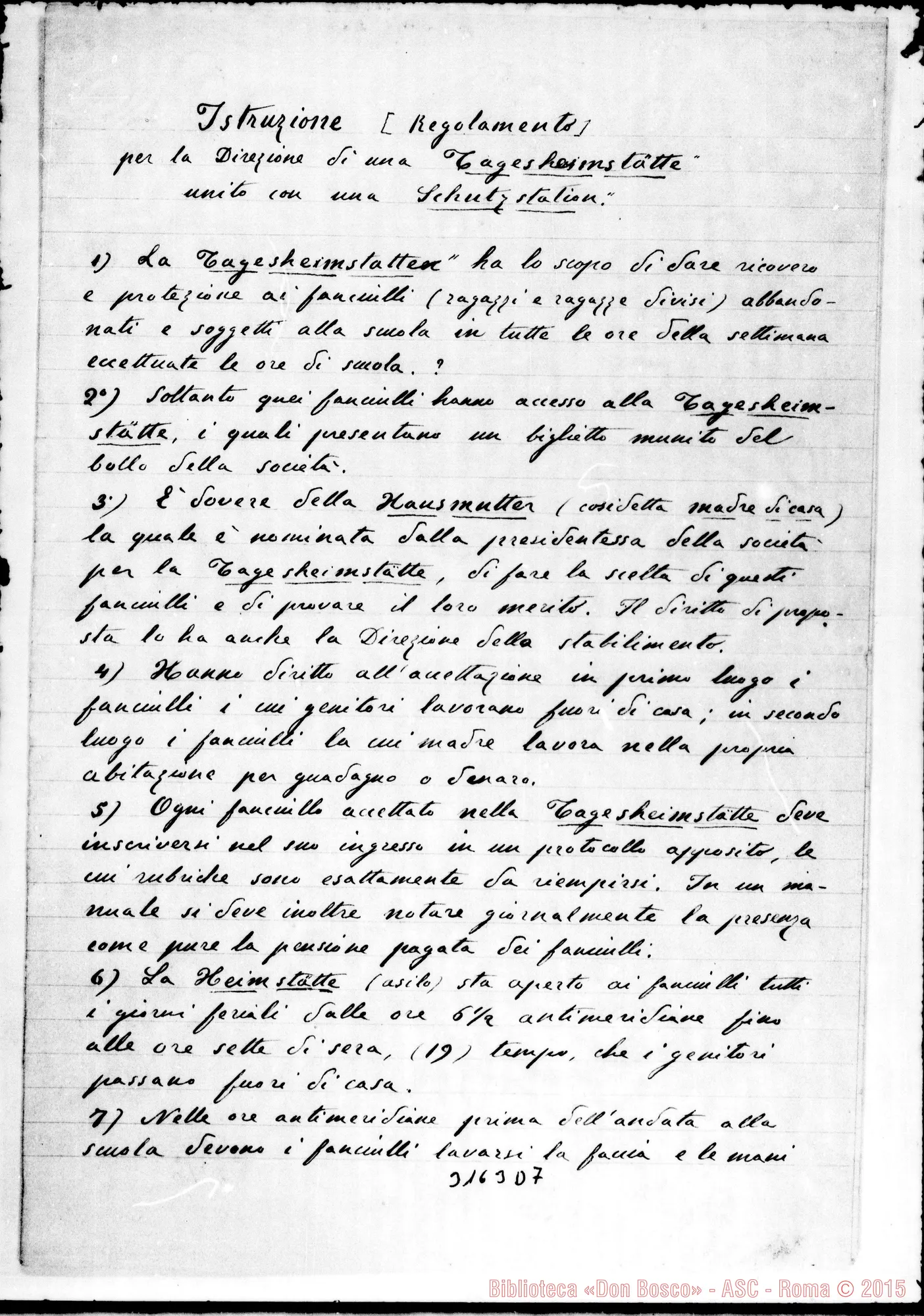 Fotogramma D 7 — Traccia di Regolamento