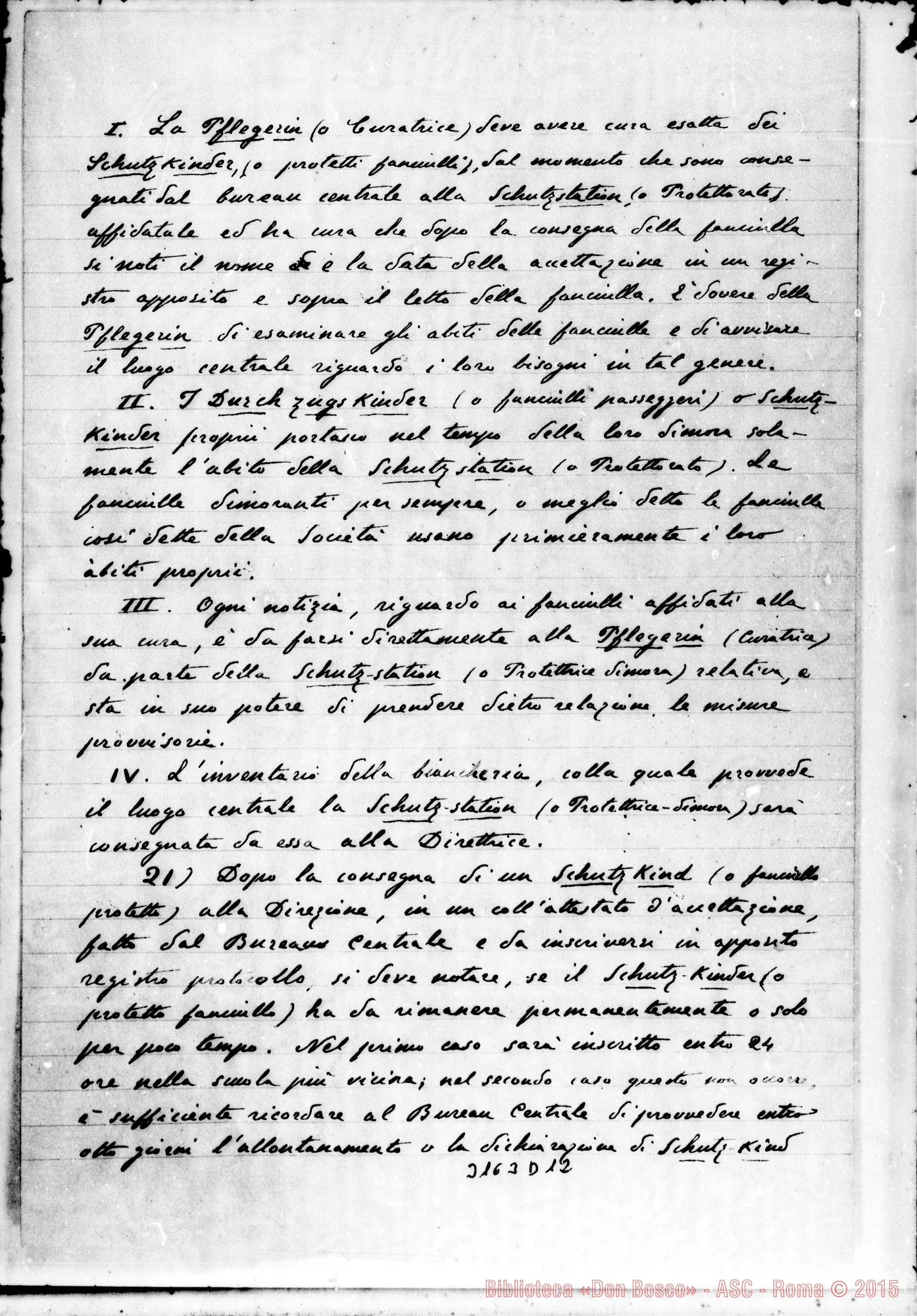 Fotogramma D 12 — Traccia di Regolamento
