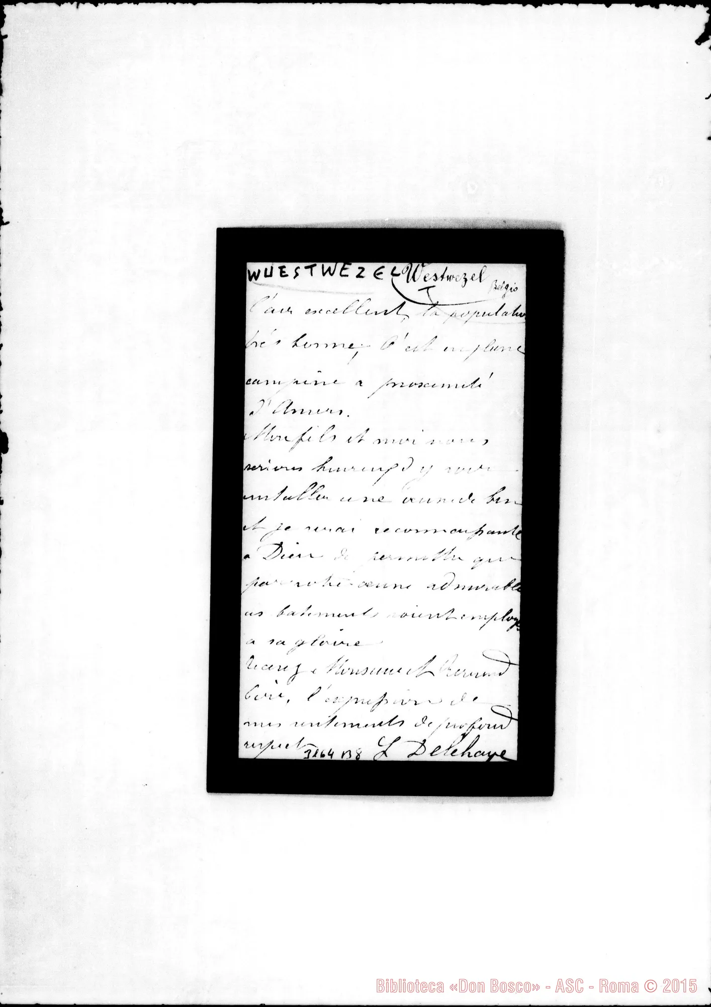 Fotogramma B 8 — Wuestwezel: L. Delehaye - Révérend Pére, il 14-05-1890