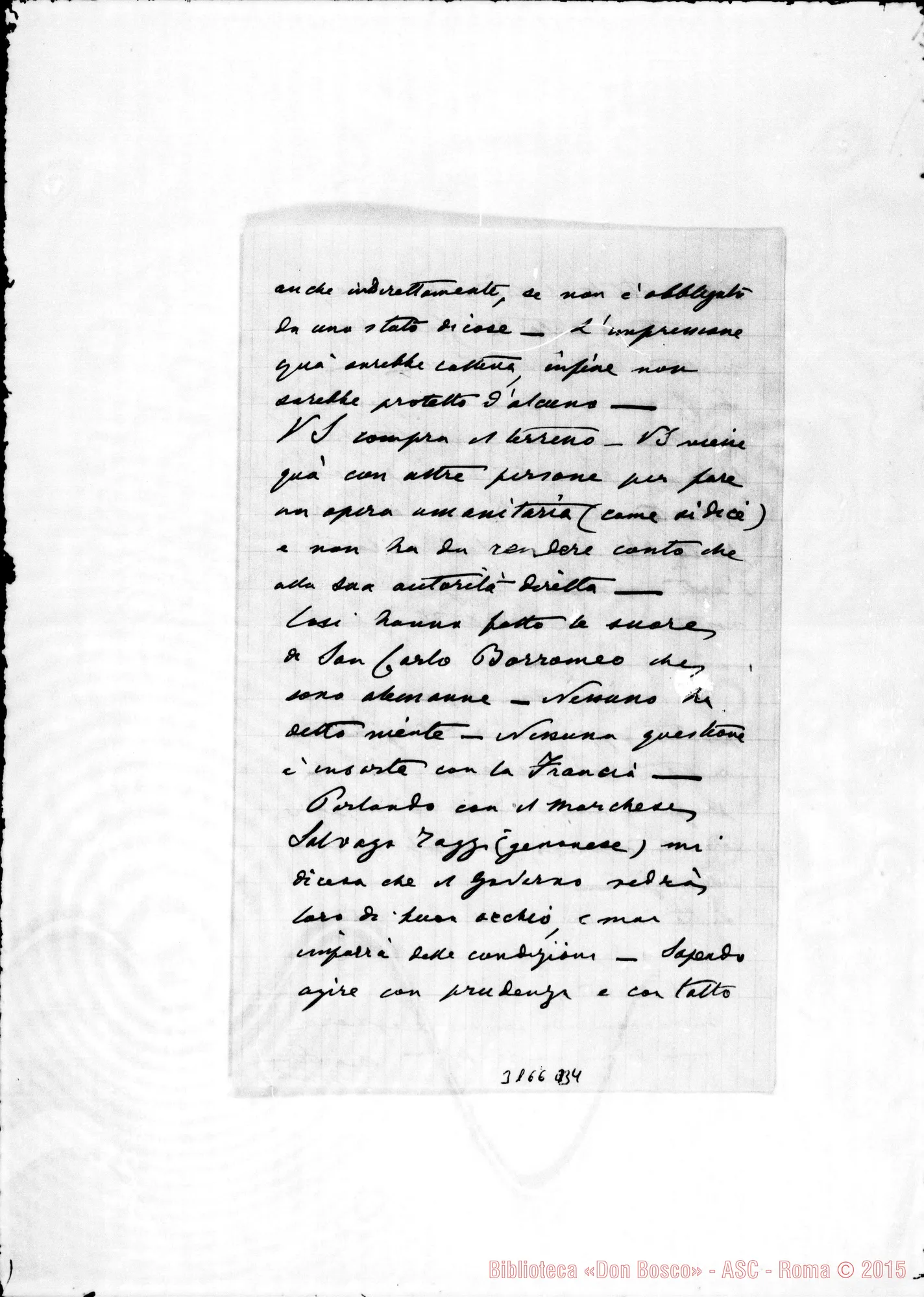 Fotogramma B 4 — Avv. G. Verità - D. Rua. Alessandria d’Egitto, 7-12-1895. Autogr. Rua