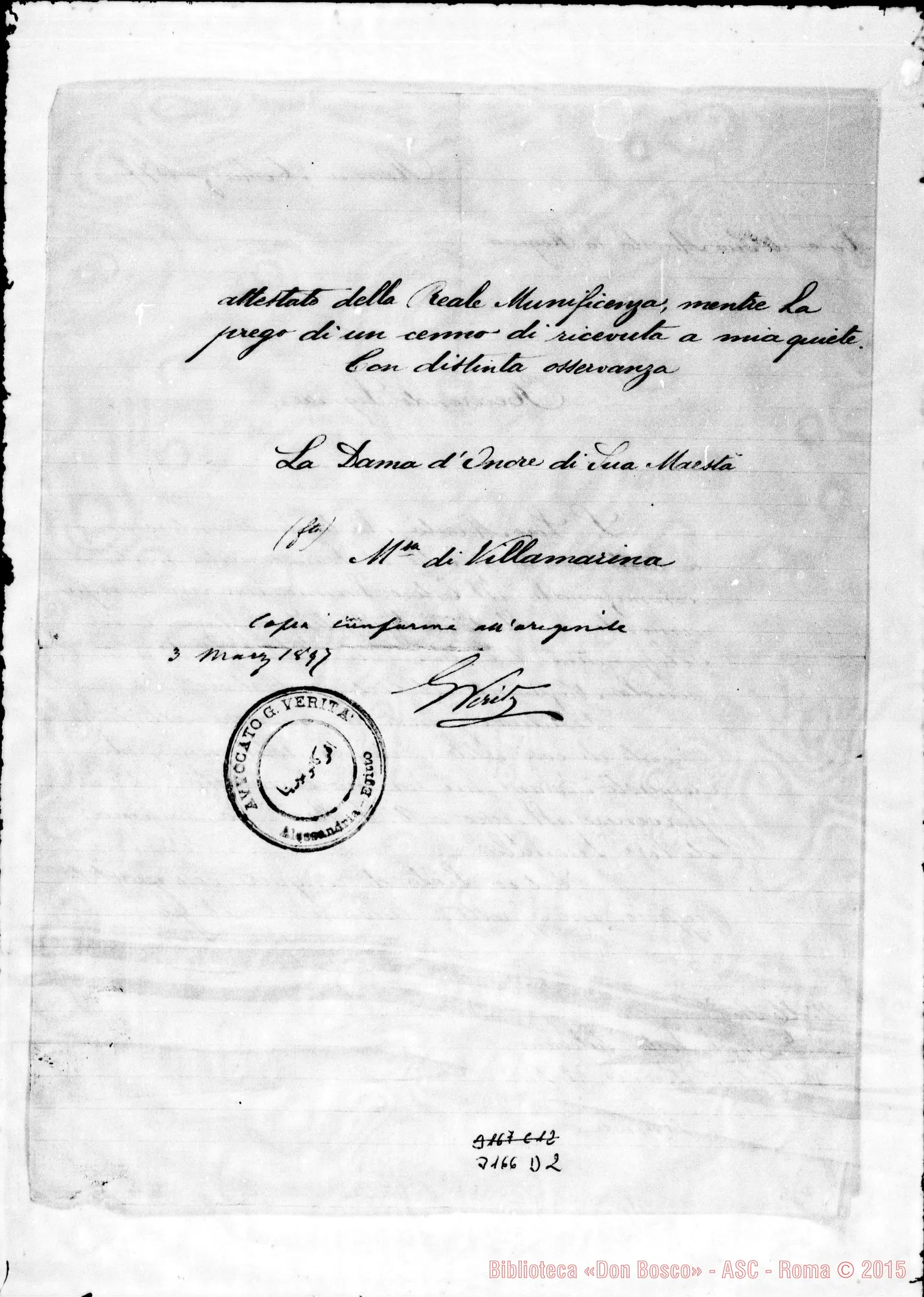 Fotogramma D 2 — D. Angelo Festa - D. Lazzero. Alessandria d’Egitto, 5-04-1897