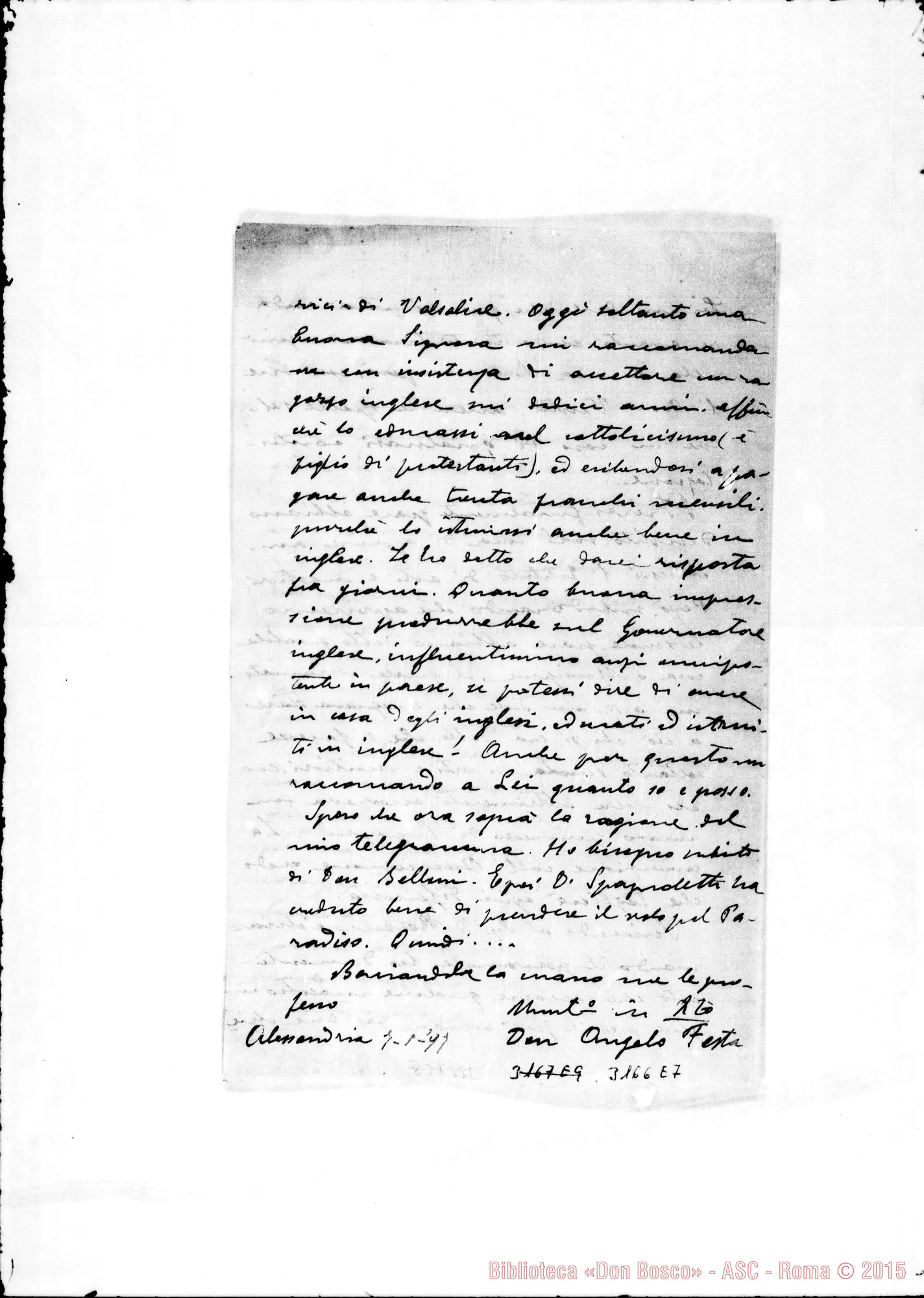 Fotogramma E 7 — D. Angelo Festa - D. Durando. Alessandria d’Egitto, 7-05-1897